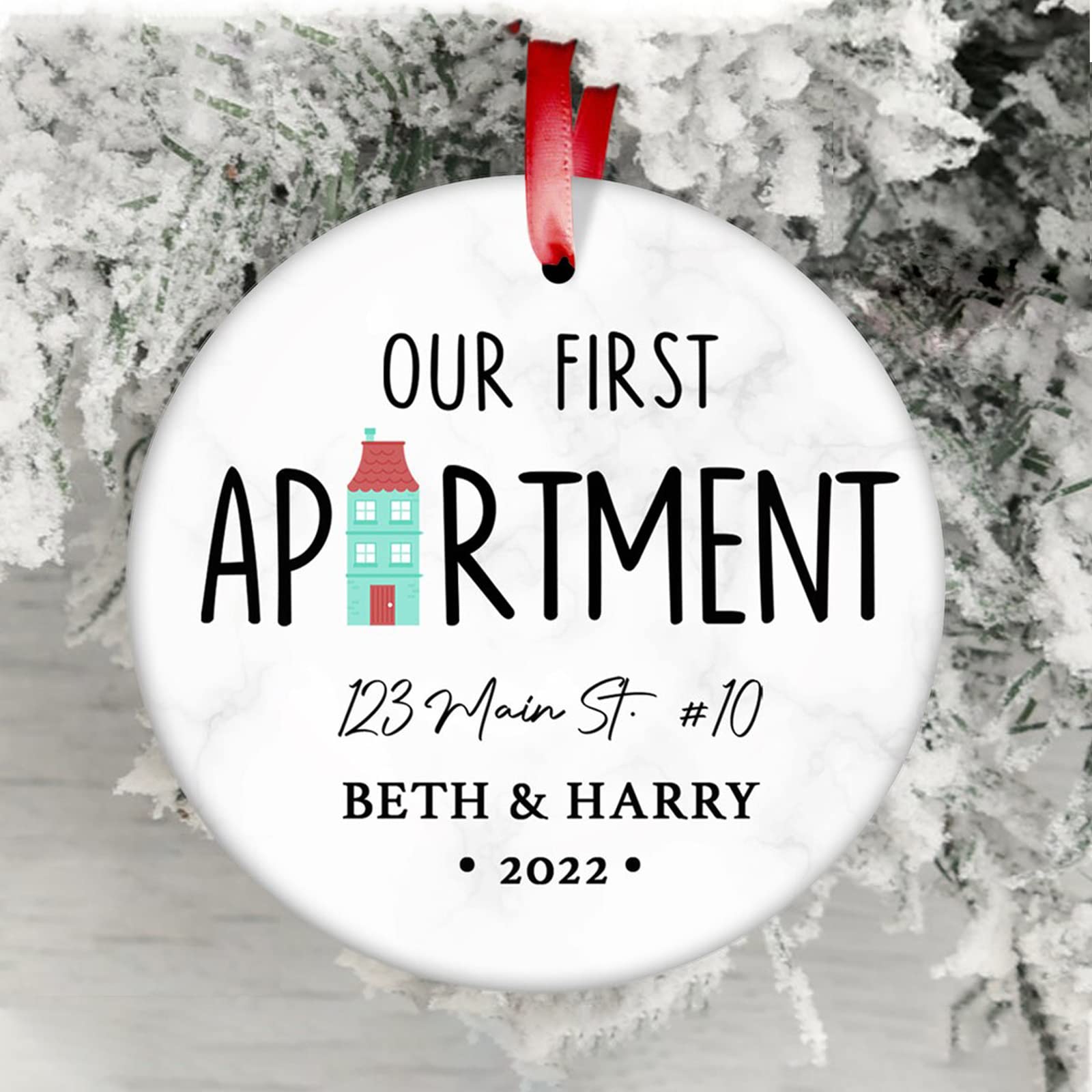 Personalized Our First Christmas New Home Ornament - Custom Housewarming Gift for Homeowners | Christmas Tree Decorations & New House Keepsake | Perfect for Holiday Decor, Housewarming Parties & First Christmas Celebrations