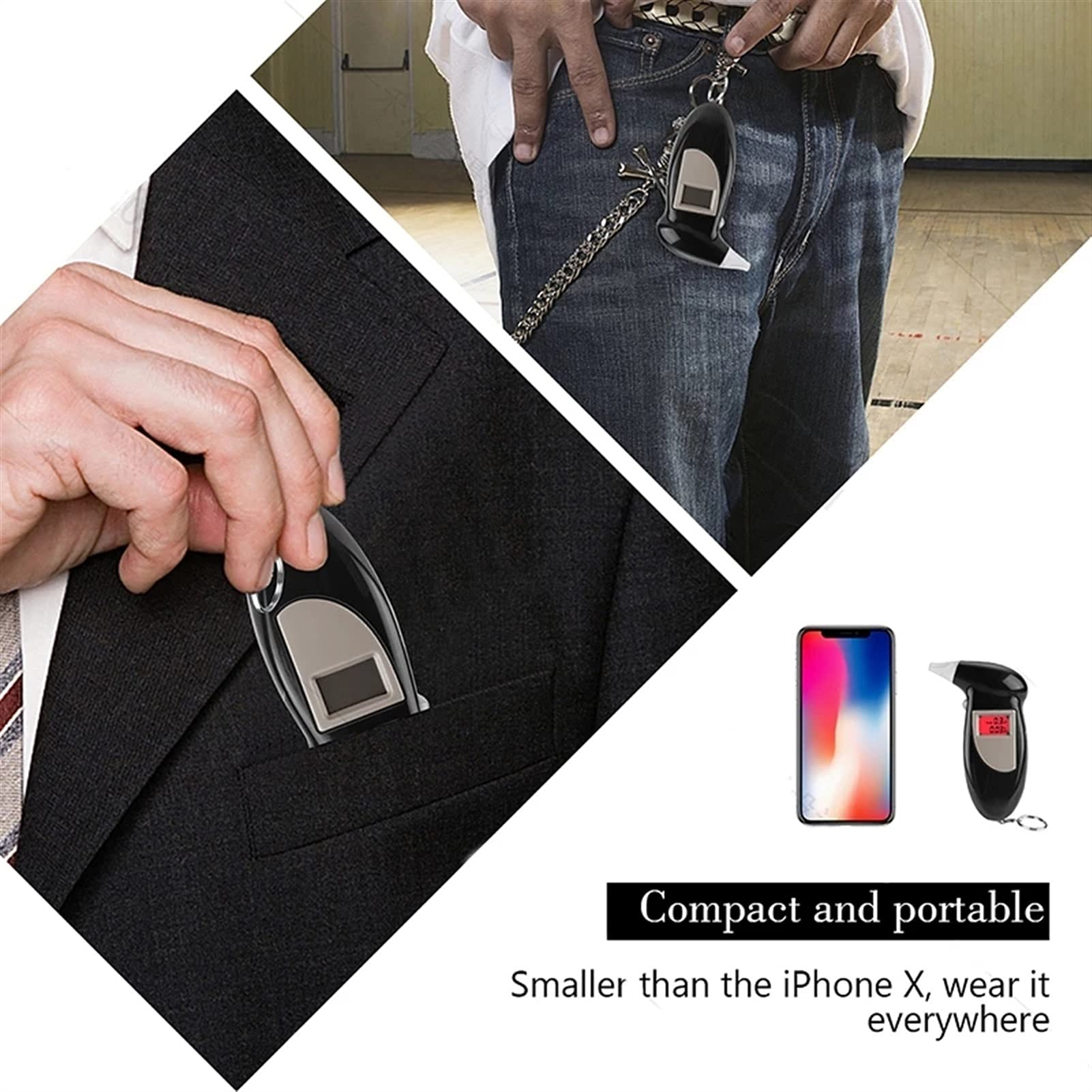 SVNA 2021 Professional Handheld Digital Alcohol Breath Tester - Portable Breathalyzer with Backlight Display for Personal & Law Enforcement Use - Perfect for Bars, Parties, and Road Safety Checks