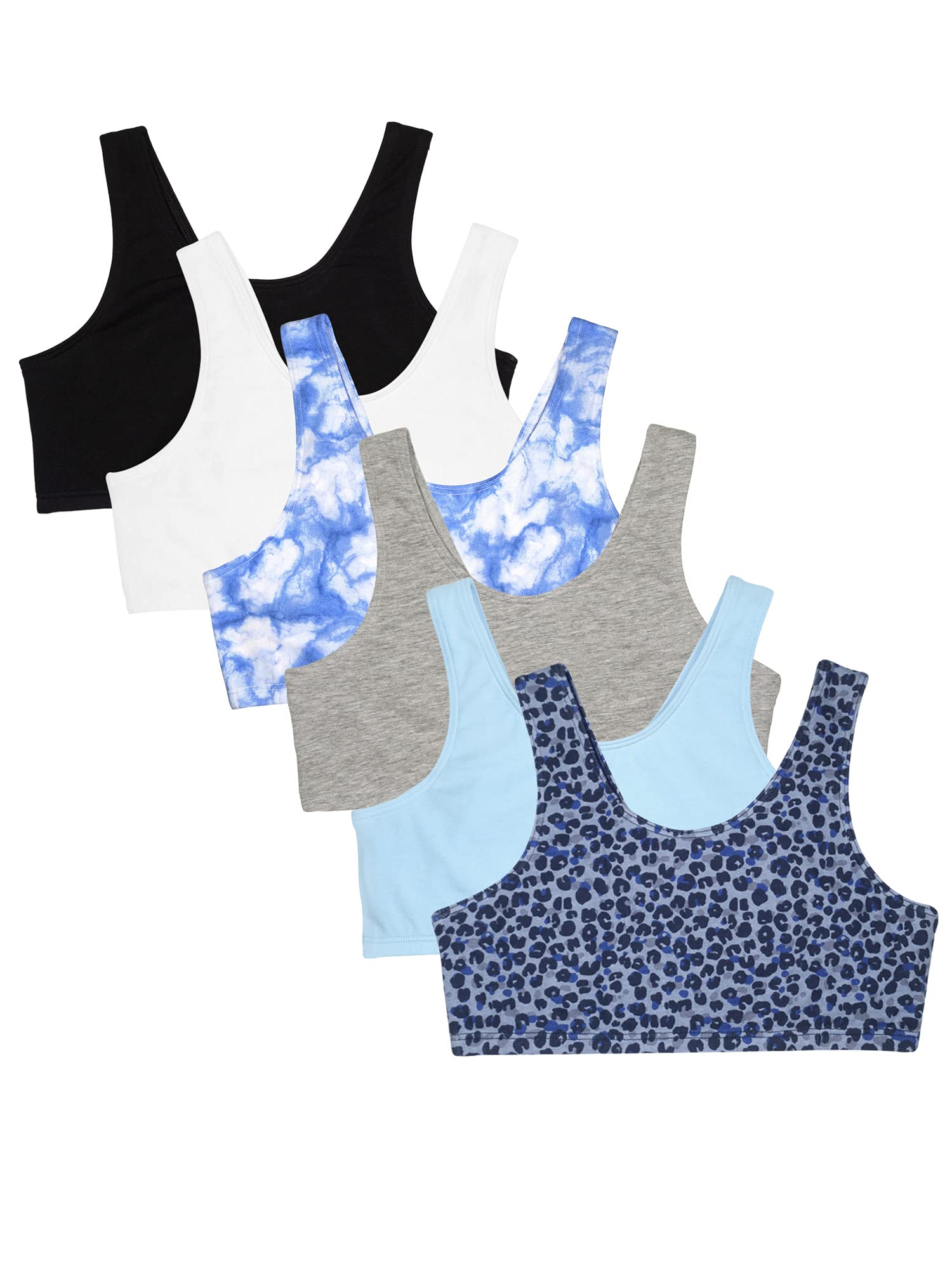 Fruit of the Loom Girls' Cotton Built-up Stretch Sports Bra - Comfortable Workout & Activewear for Running, Yoga & Gym
