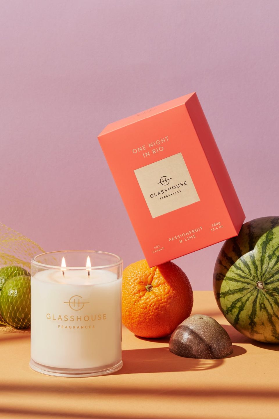 380g Triple Scented One Night In Rio Candle - Tropical Coconut, Mango & Passionfruit Fragrance - Perfect for Home Decor, Relaxation & Romantic Ambience