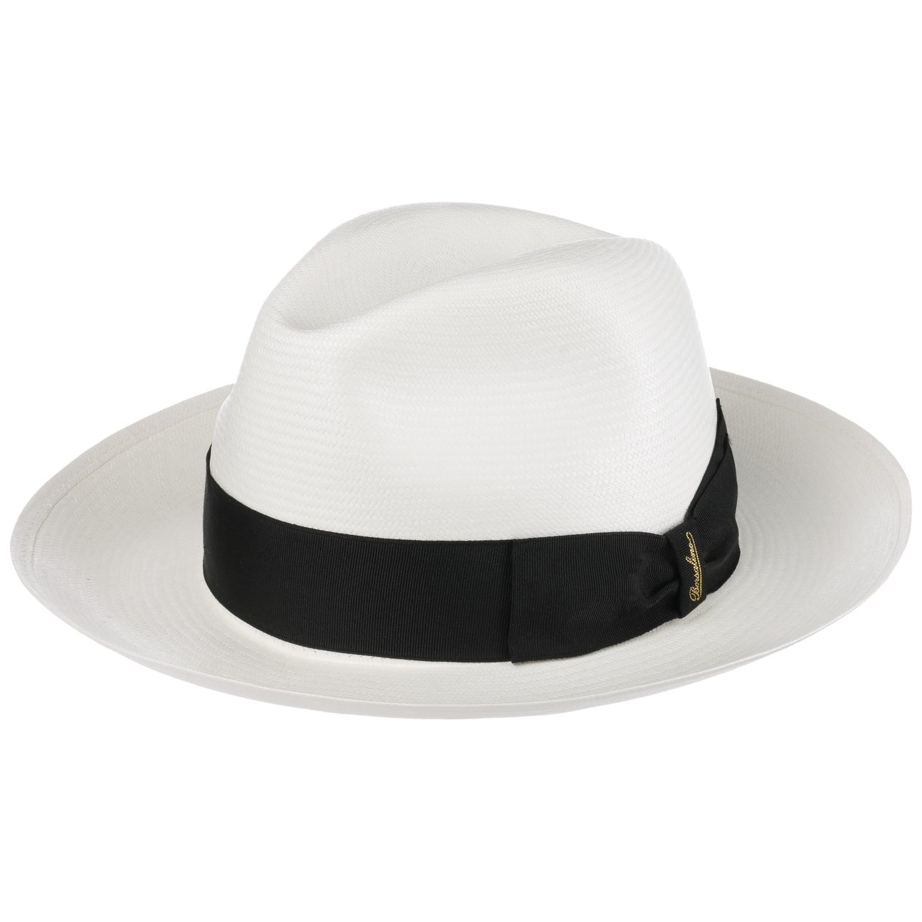 Borsalino Big Brim Bogart Panama Hat for Men - Classic Summer Straw Fedora with Wide Brim - Perfect for Beach, Outdoor Events & Sun Protection