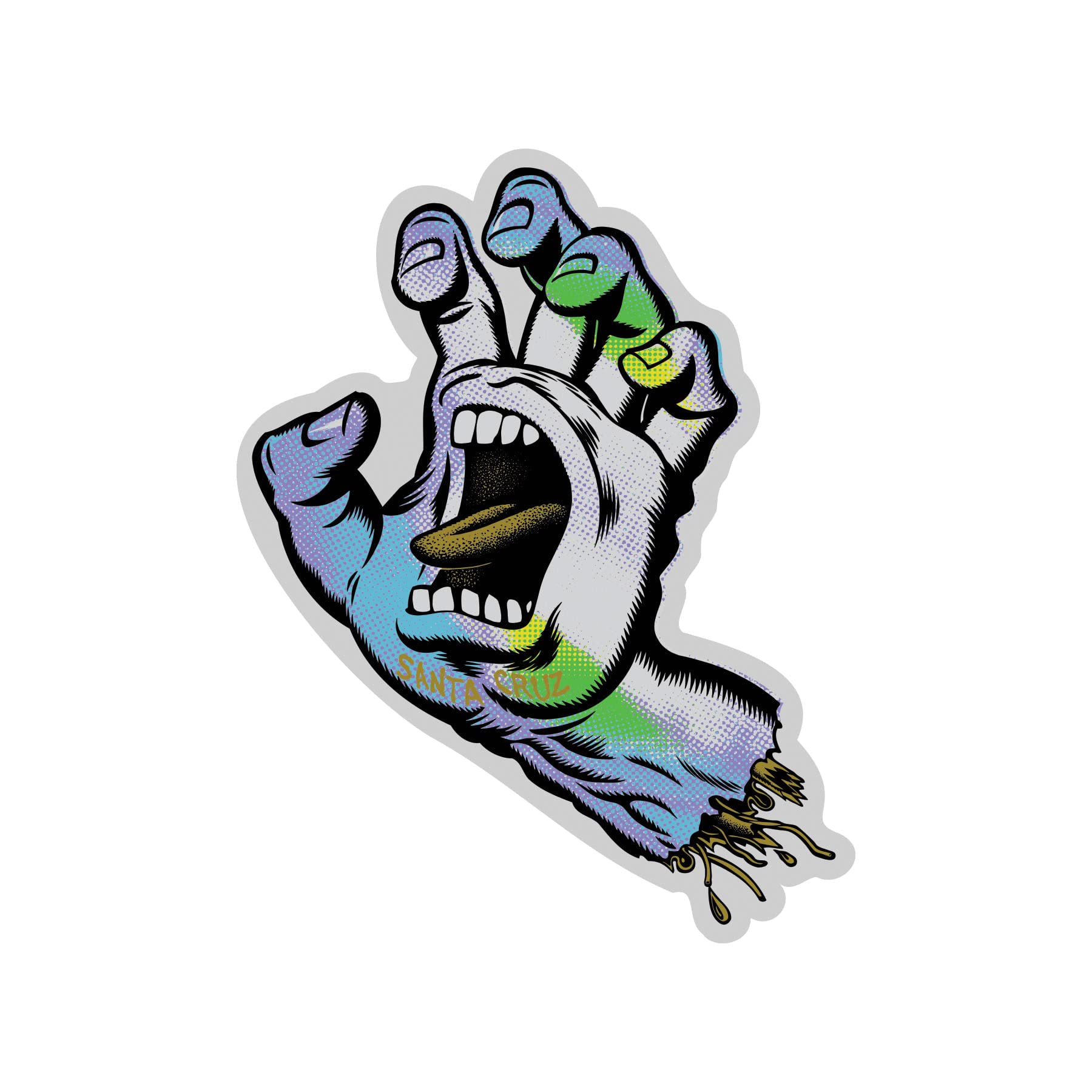 Santa Cruz Skateboards Sticker - Holographic Screaming Hand Design (4 Inch) - Perfect for Skateboards, Laptops, Bikes & DIY Decoration