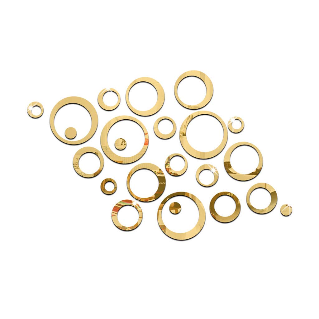 XXBR DIY Wall Stickers - 23 Pcs 3D Mirror Circles Wall Decals | Removable Home Decor for Living Room, Bedroom, TV & Sofa Walls | Perfect for Modern Interior Design & Housewarming Gifts