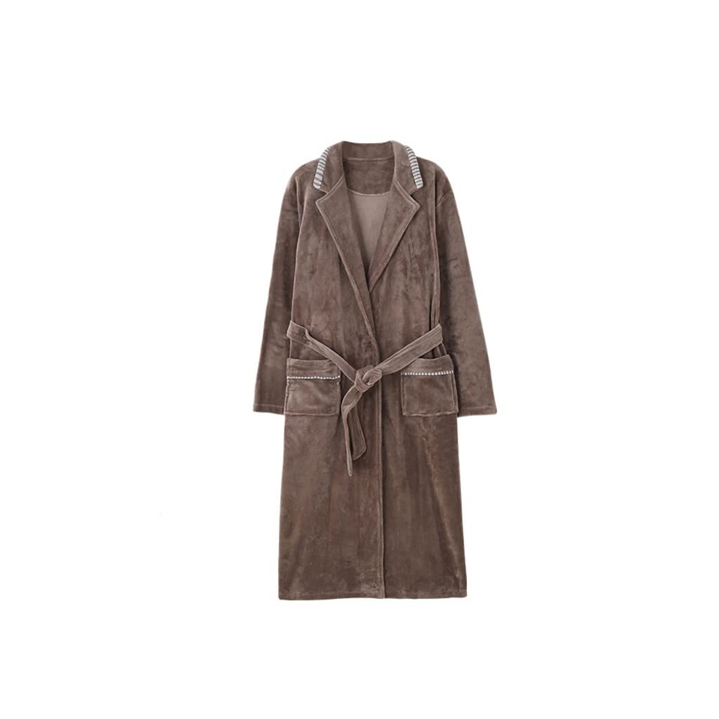SKREOJF Men's Plush Bathrobe - Soft Fleece Kimono Robe for Winter & Autumn, XXL Size, Home Sleepwear & Lounge Wear - Perfect for Spa, Bath, and Relaxation at Home (Color: A)