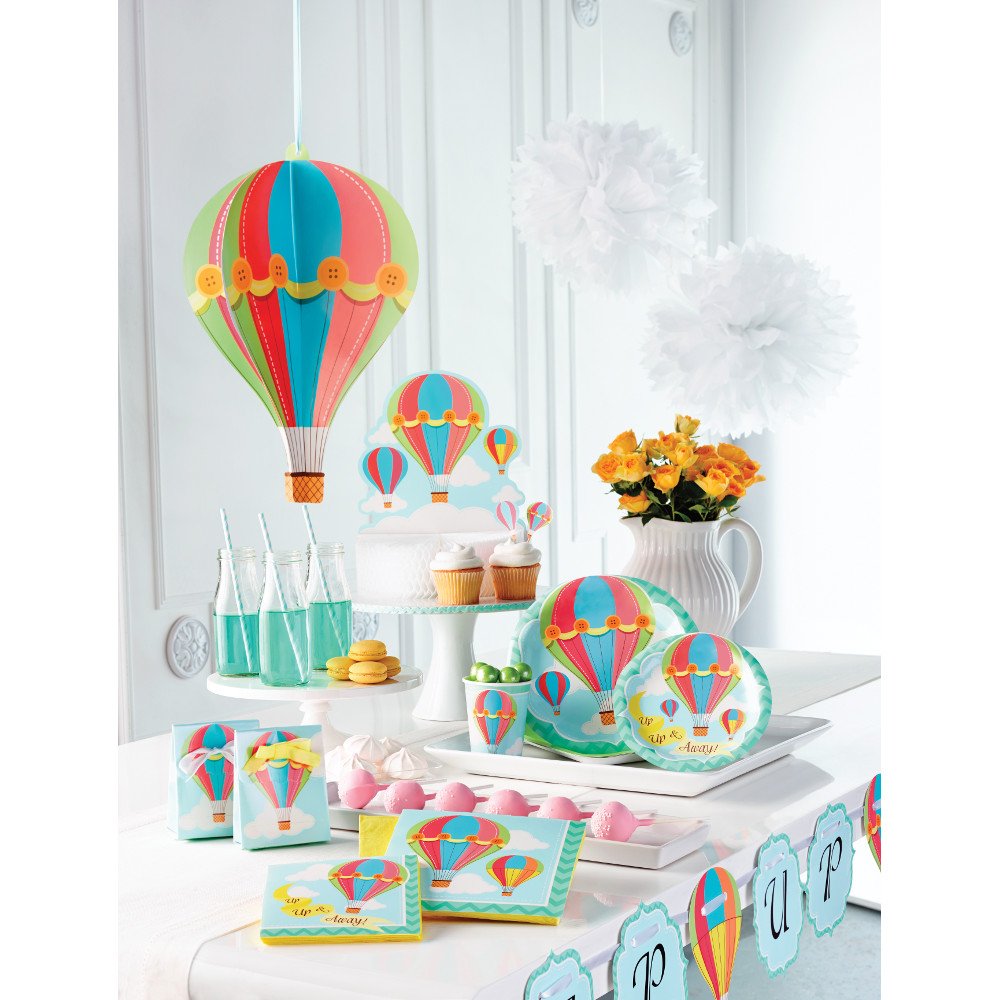 Creative Converting Away Hot Air Balloon Invitations - Elegant Birthday Party Invites for Baby Shower, Bridal Shower & Themed Events
