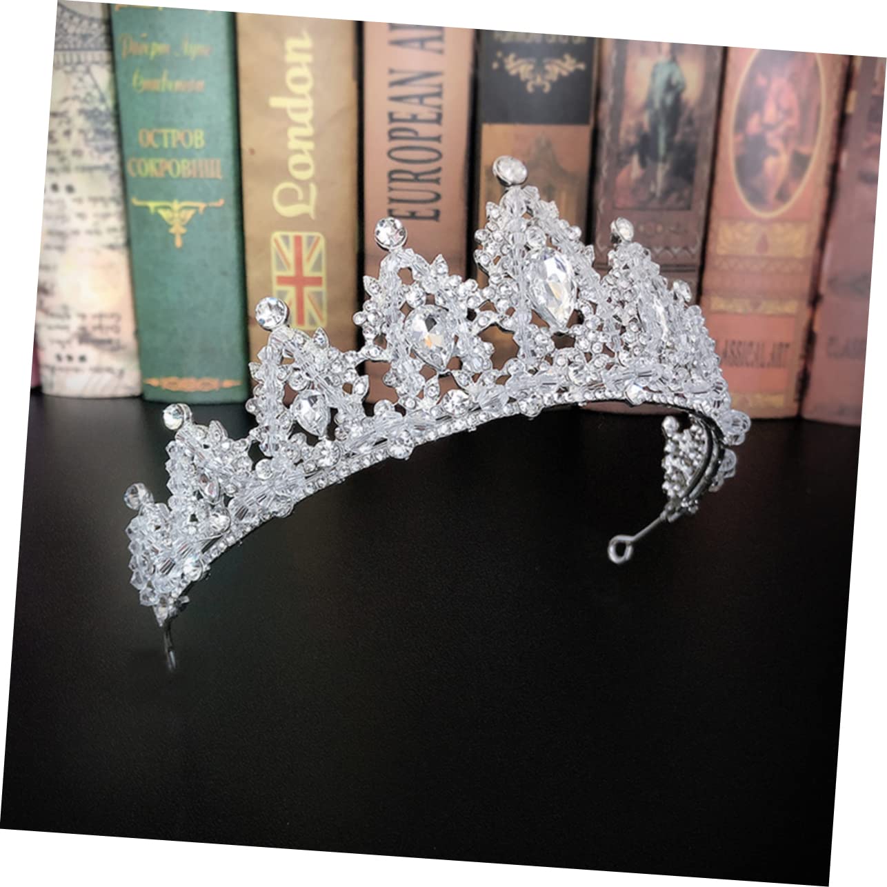 FRCOLOR Rhinestone Bridal Tiara for Women - Elegant Wedding Crown, Quinceanera, Prom, Princess Headpiece - Perfect for Weddings, Korean Miss Pageants & Bar Mitzvah Celebrations