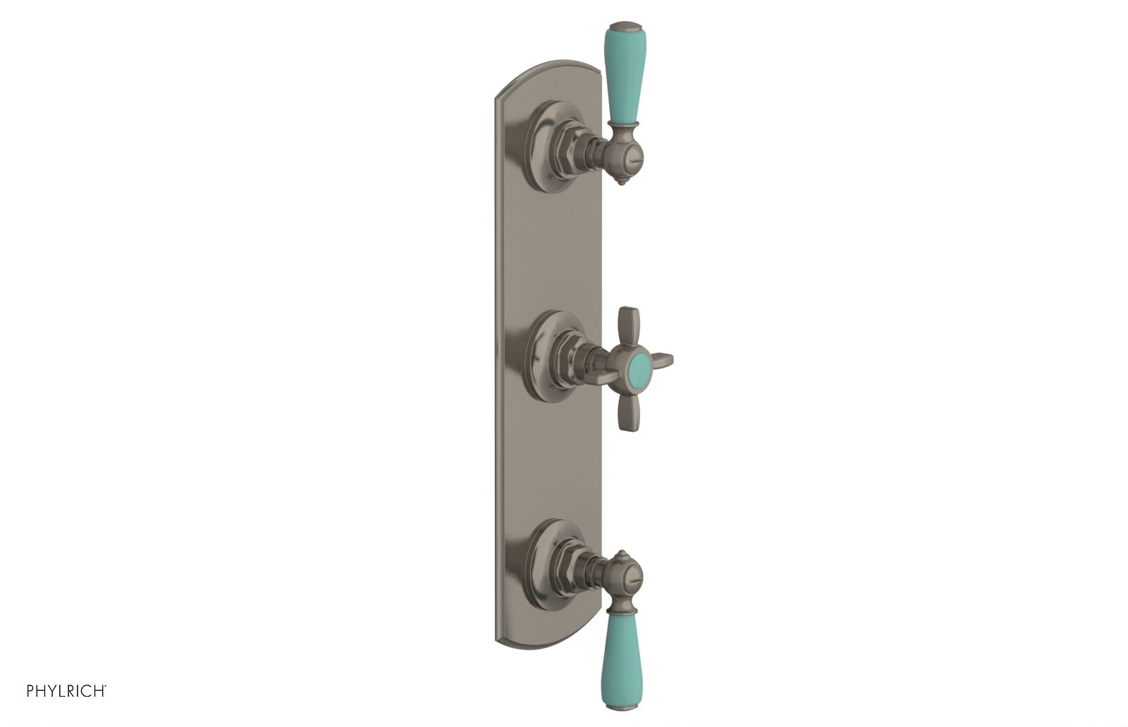 Jamestown Thermostatic Shower Valve with Dual Volume Control - Turquoise Accents (Model 4-740) for Modern Bathroom & Spa Experience