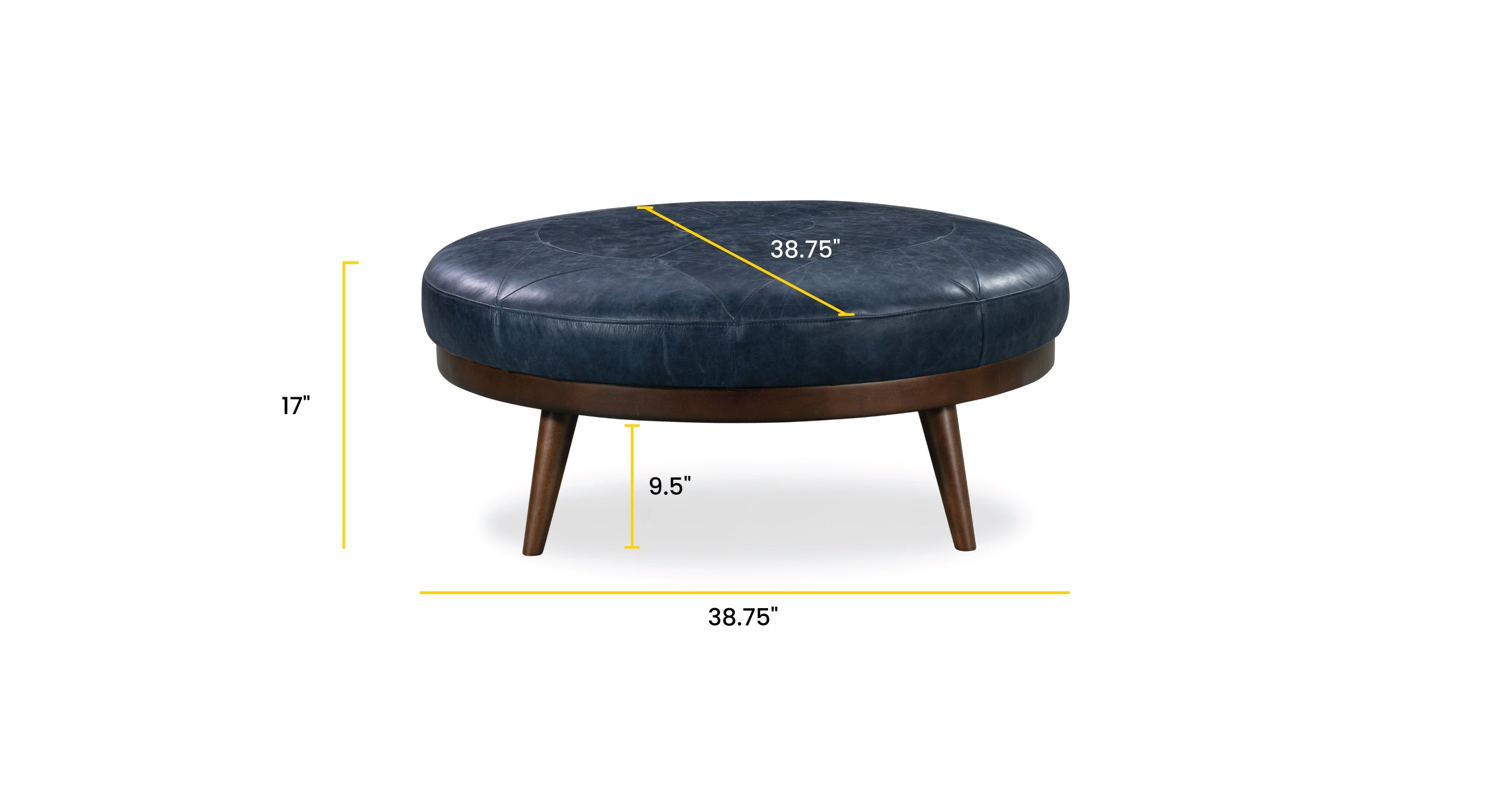 Premium Gio Leather Ottoman - Soft & Durable Footrest, Storage Bench, Living Room Decor - Perfect for Home, Office & Lounge Relaxation
