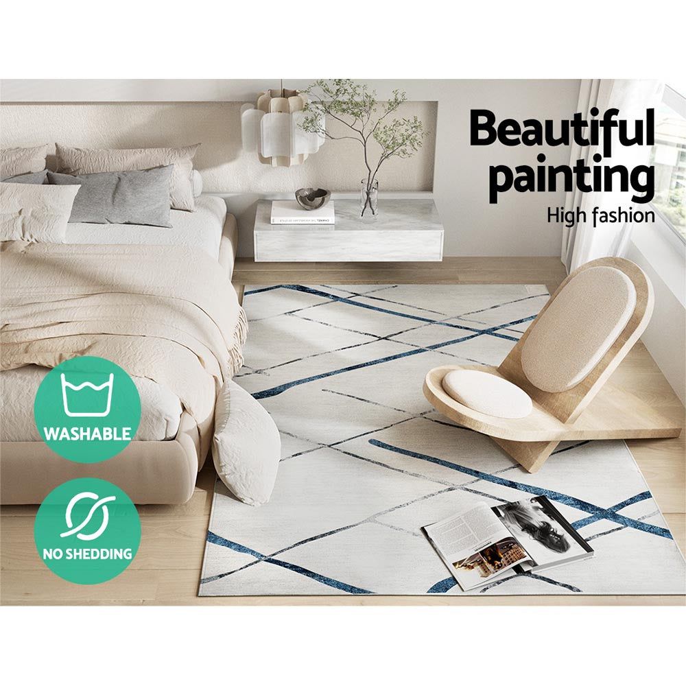 Artiss Washable Short Pile Floor Rug 160x230 cm - Non-Slip Living Room Carpet for Home Decor, Bedroom, Office | Easy to Clean & Durable
