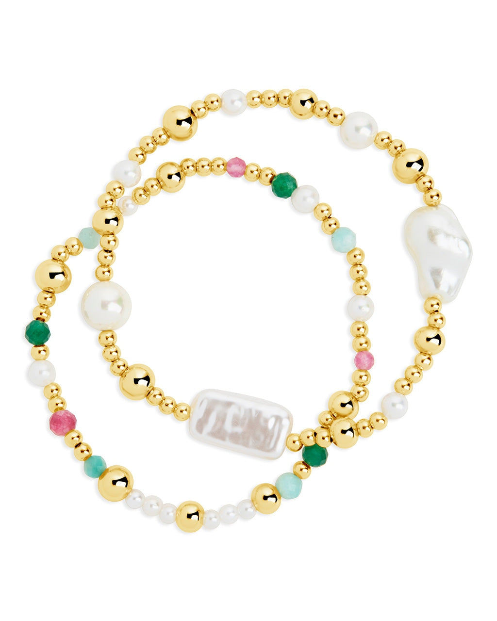 Nell Pearl Stretch Bracelet Set for Women - Elegant Beaded Elastic Pearl Bracelets - Perfect for Weddings, Parties & Everyday Wear