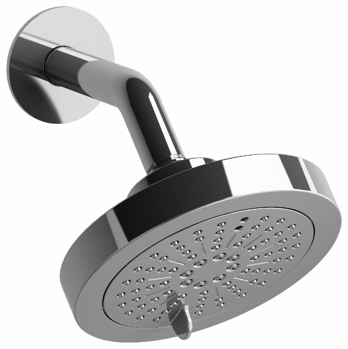 6-Function Round Showerhead with Adjustable Arm - Chrome Finish 366C by RIOBEL - Perfect for Bathroom Renovation & Spa-Like Shower Experience