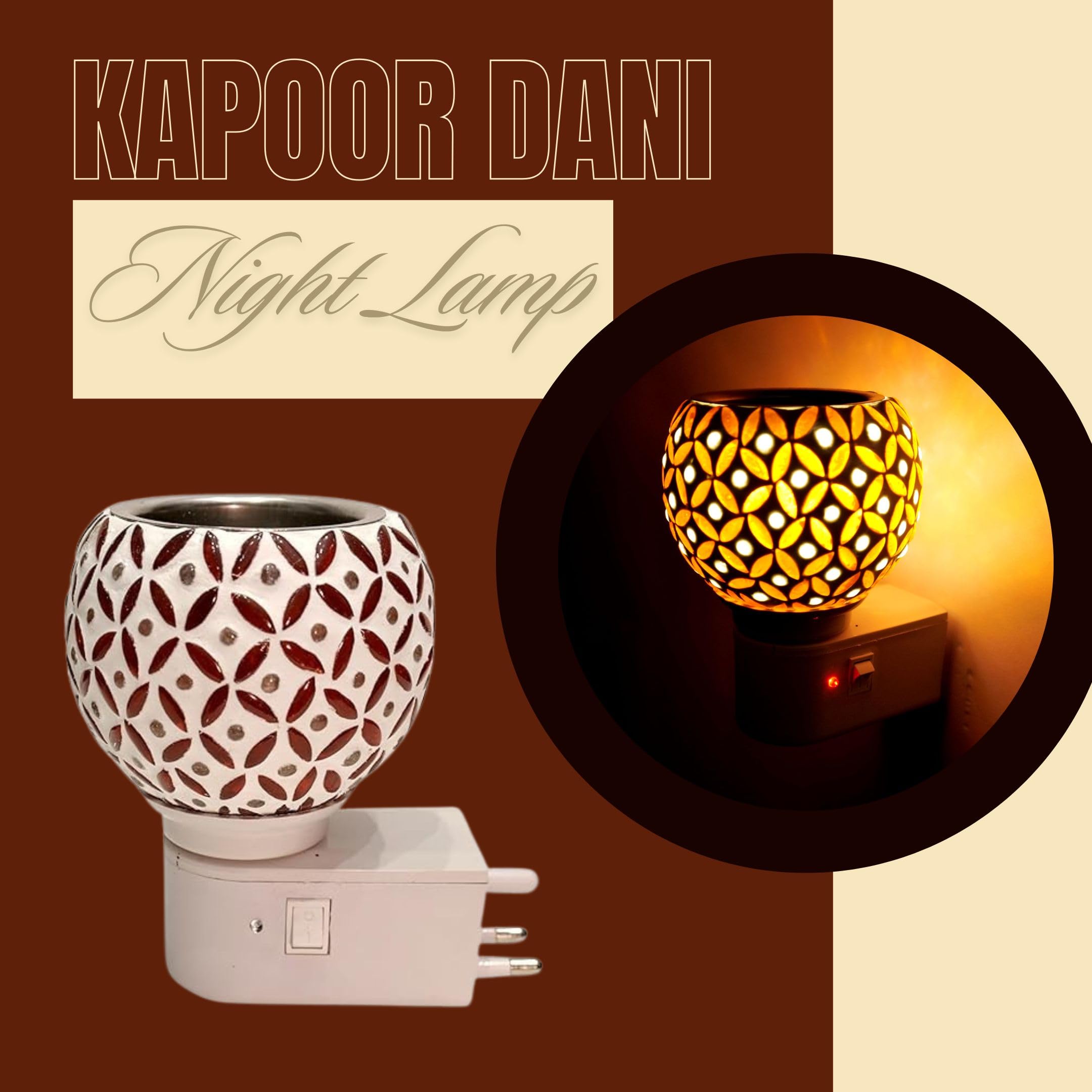 Premium Ceramic Aroma Diffuser & Night Light - Essential Oil Warmer with On/Off Switch, Camphor Burner for Home Fragrance - Perfect for Bedroom, Yoga Studio & Spa Relaxation