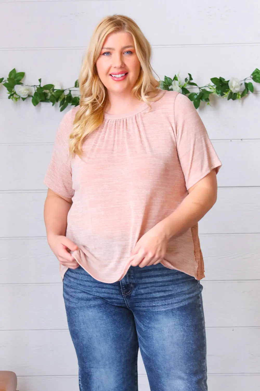 Elegant Mauve Tie Back Crinkle Floral Blouse for Women | Summer Boho Chic Tunic Top | Perfect for Beach Vacations & Date Nights