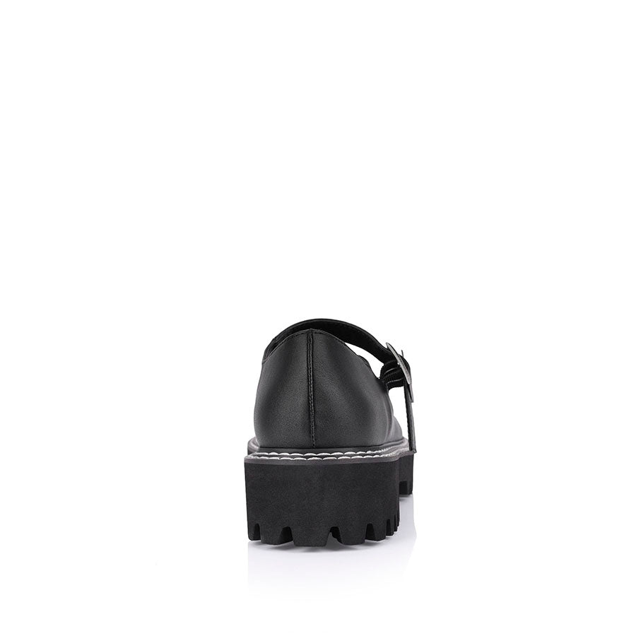 Nene Chunky Mary Jane Loafers for Women - Black Comfortable Slip-On Shoes for Casual Outfits & Work Wear