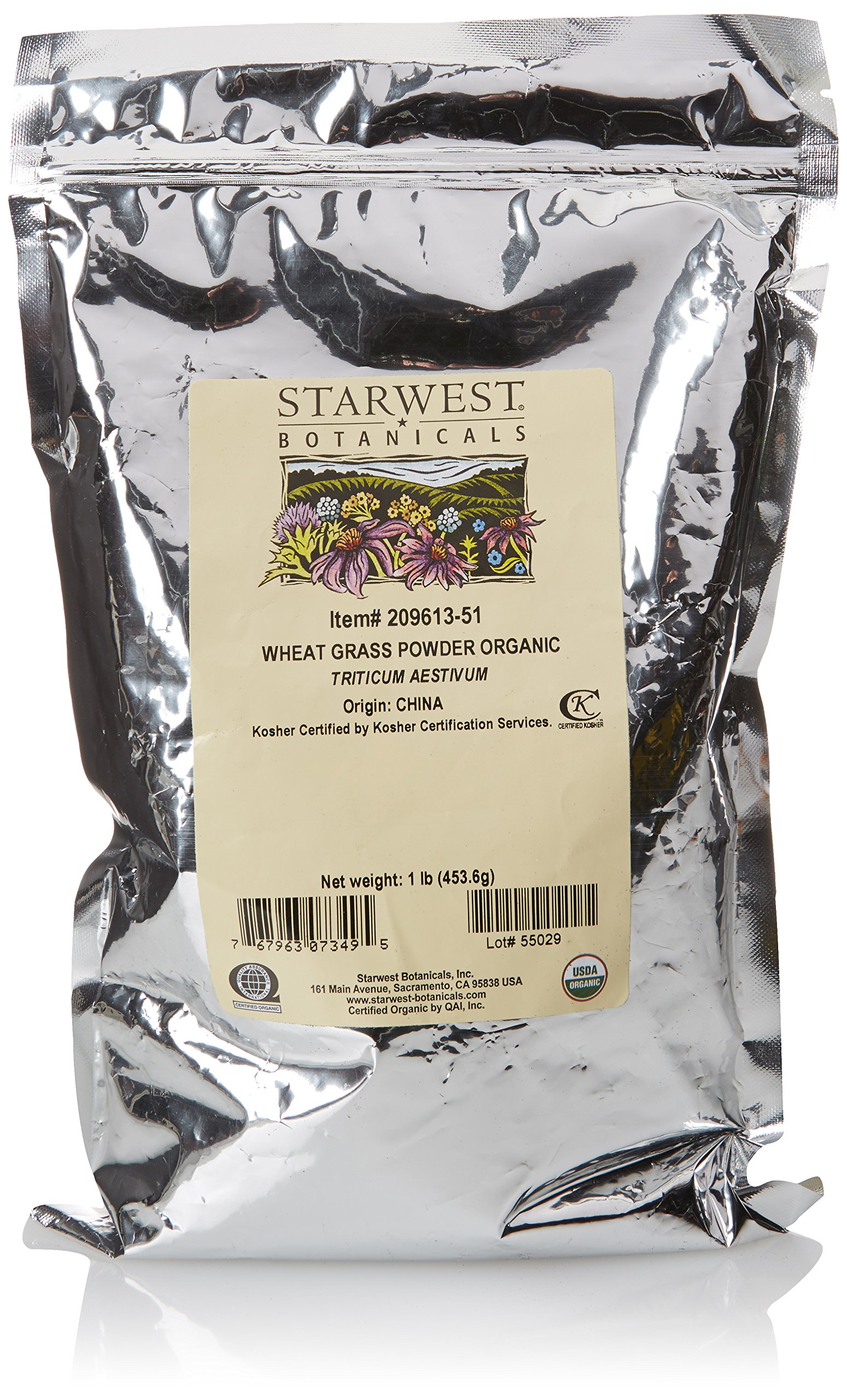 Organic Wheatgrass Powder by Starwest Botanicals - 1 lb | USDA Certified, Antioxidant-Rich Superfood for Smoothies, Juices & Detox Drinks | Energy Boost & Immune Support