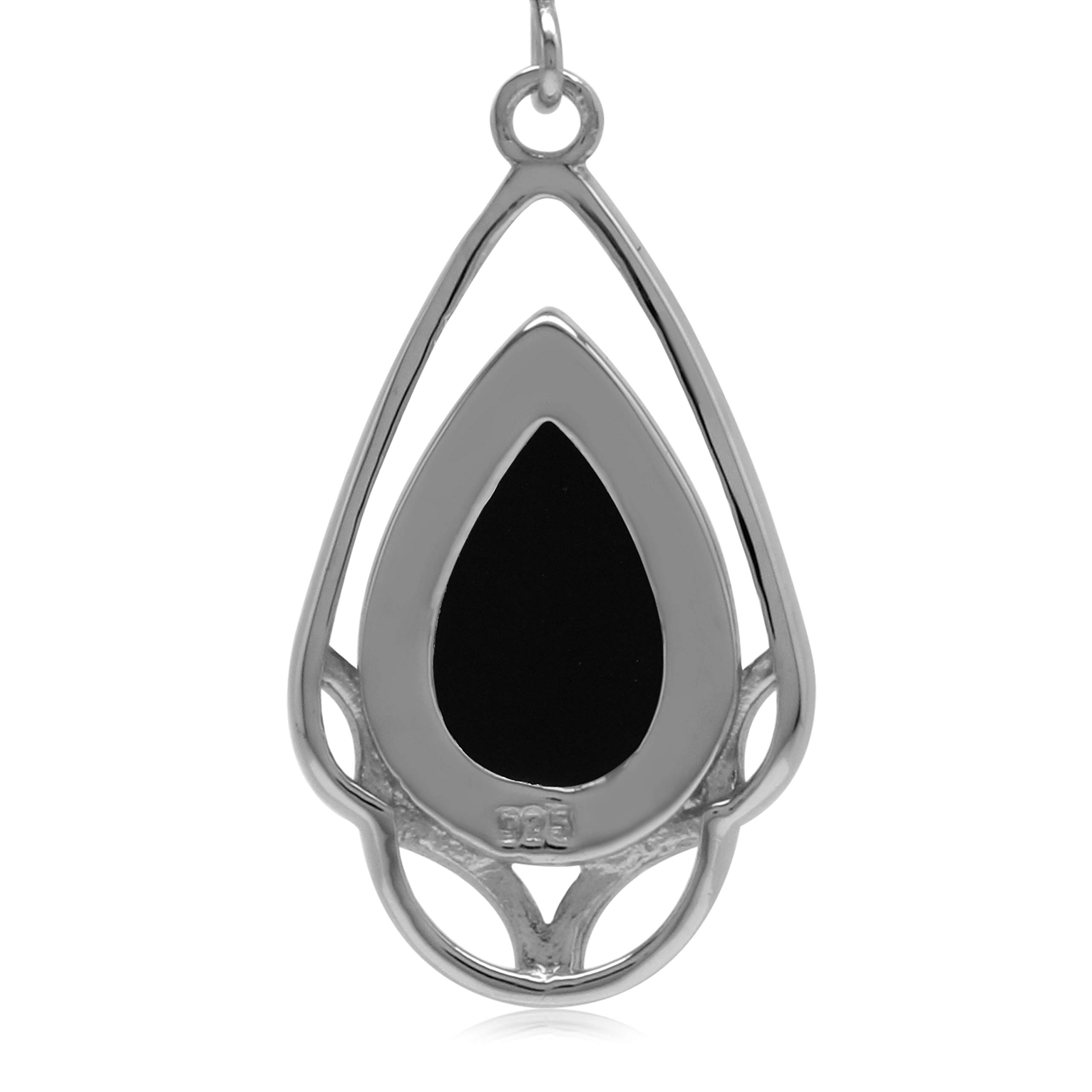 Natural Black Onyx 925 Sterling Silver Celtic Knot Weave Dangle Drop Earrings for Women - Handmade Boho Jewelry Gift for Birthday, Anniversary & Special Occasions - Perfect for Weddings, Parties & Everyday Wear