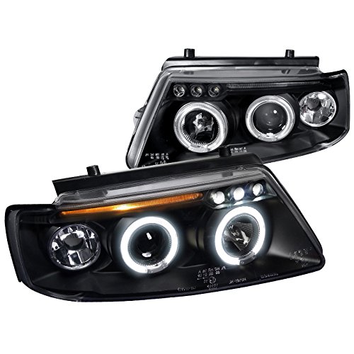 Spec-D Tuning LHP-PAS97JM-TM LED Projector Headlights with Halo & Corner Signal - Compatible with VW Passat B5 (1998-2005) - Black Housing - Enhanced Night Visibility & Style Upgrade for Daily Driving & Custom Builds
