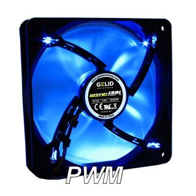 Gelid Wing 12 120mm x 120mm x 25mm Silent PWM LED Fan - FN FW12BPL - High Airflow Cooling for PC Gaming, Case, and CPU Coolers - Ultra Quiet Computer Case Fan with RGB Lighting