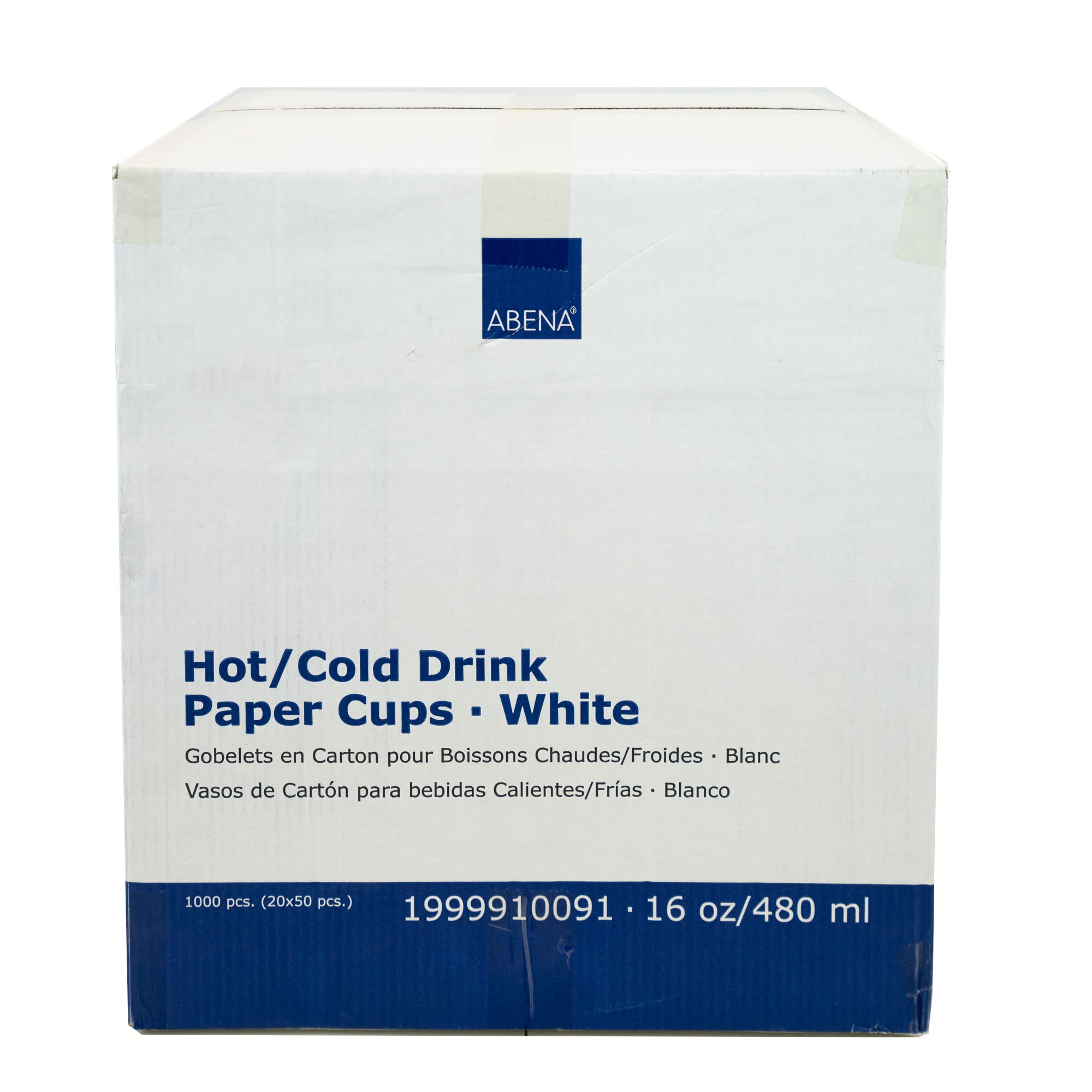 Abena Disposable Paper Coffee Cups 8oz 12oz 16oz - 1000 Pack Bulk Hot & Cold Drink Cups for Coffee Tea Party Office Restaurant Use