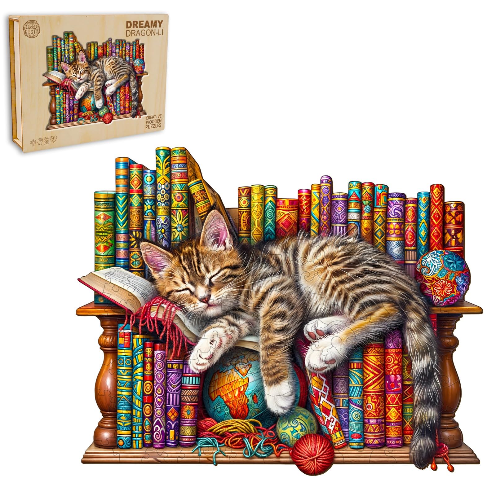 280-Piece Dreamy Dragon Wooden Jigsaw Puzzle for Adults - Unique Irregular Animal Shape Puzzle (34x29cm) with Gift Box - Perfect for Relaxation, Stress Relief & Home Decor