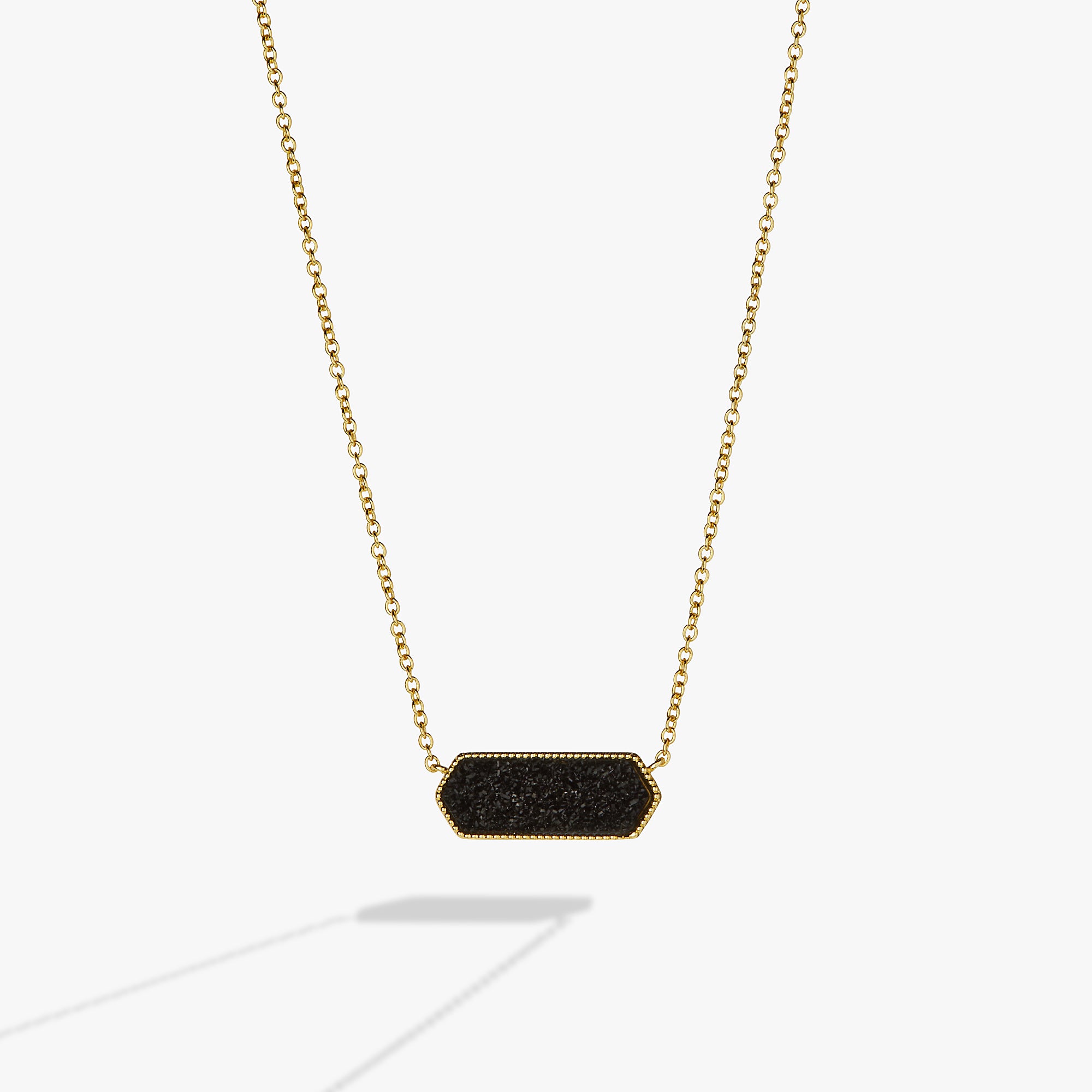 Black Glitter Druzy Pendant Necklace for Women - Elegant Crystal Jewelry Gift for Party, Wedding & Evening Wear