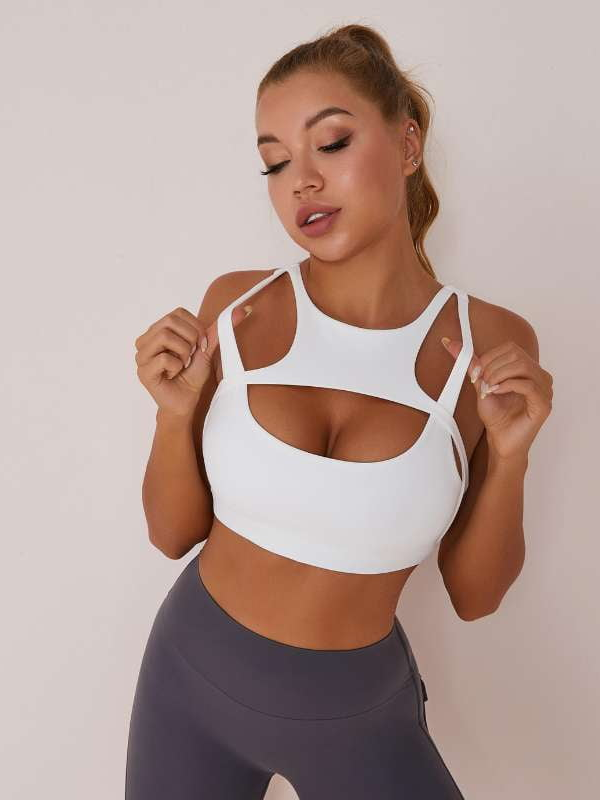 ZASUWA Women's Sexy Cutout Sports Bra - High Support Workout Top for Yoga, Gym & Running