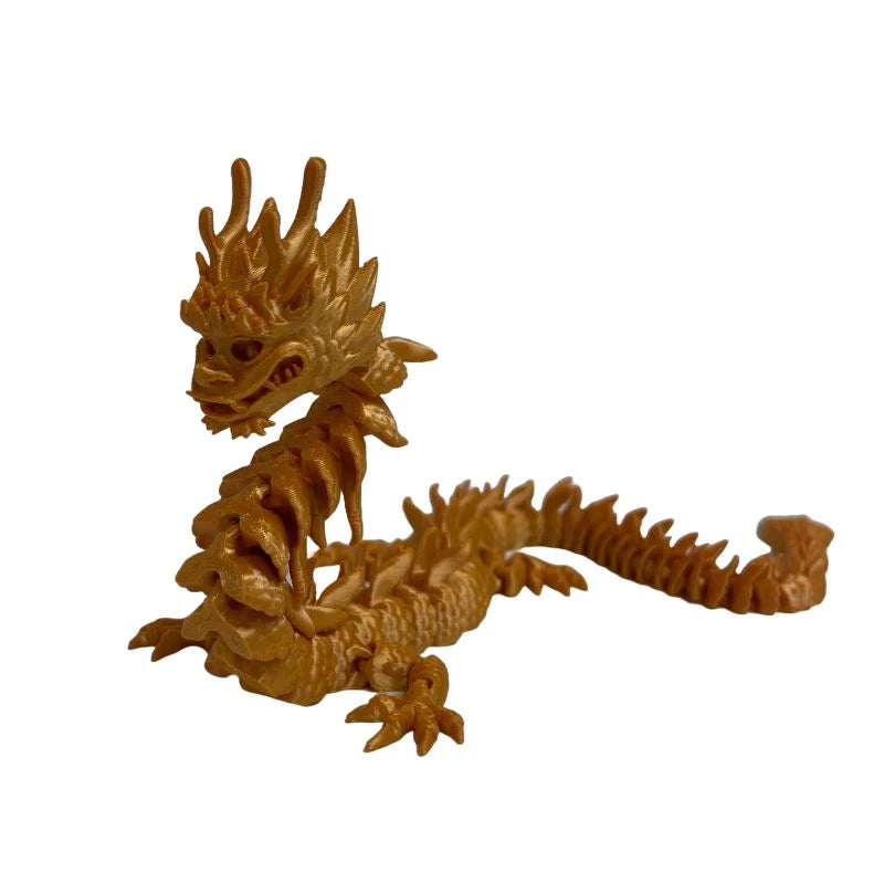 Articulated Chinese Dragons - Gold Imperial Style Handmade Decor for Home, Office & Festivals | Feng Shui & Asian-Themed Interior Design