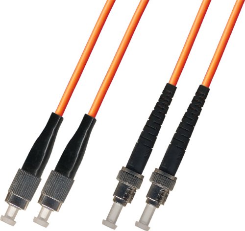 250M Multimode Duplex Fiber Optic Cable (50/125) - FC to ST Connector - High Speed Data Transmission for Networking, Data Centers & Telecom Applications