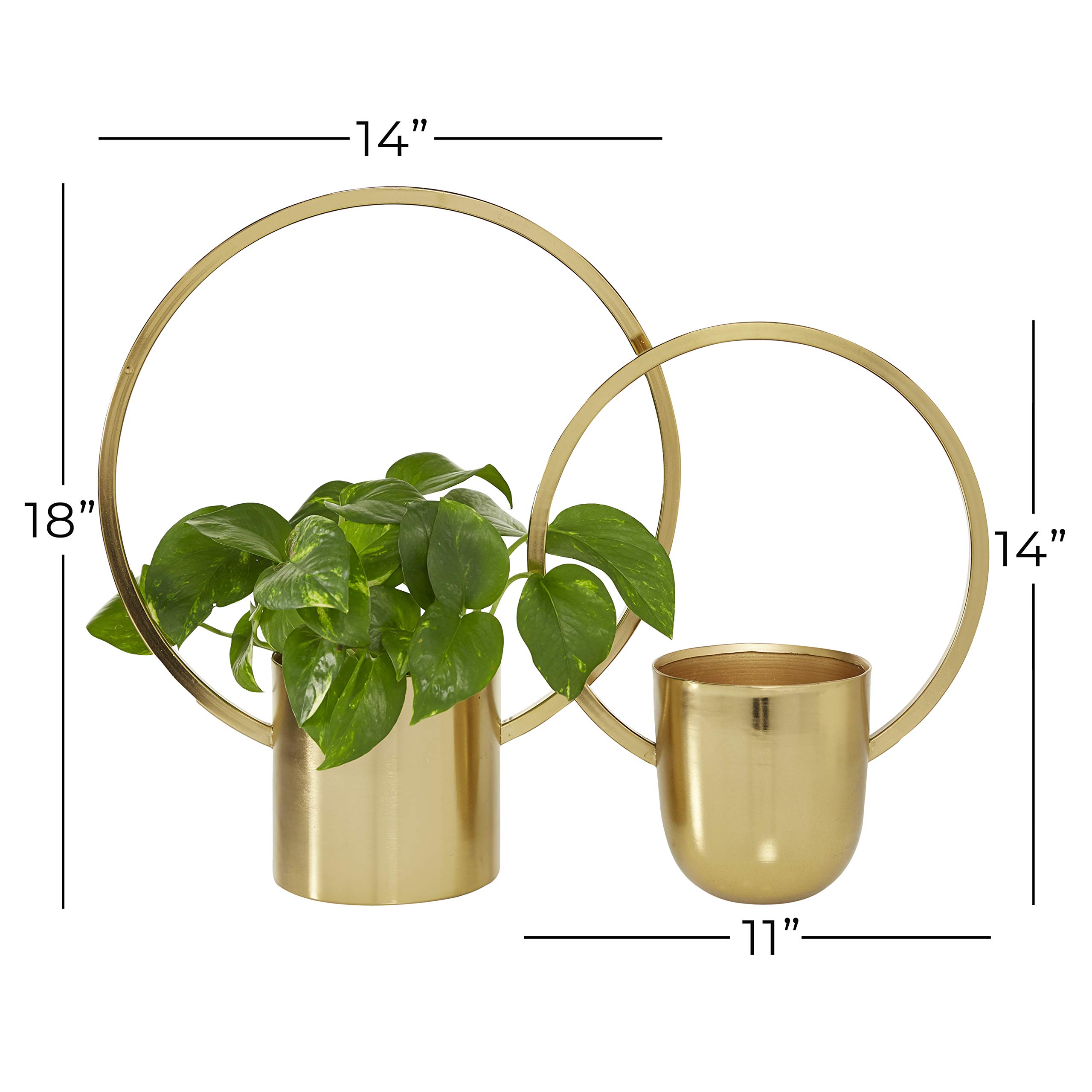 CosmoLiving by Cosmopolitan Metal Geometric Indoor/Outdoor Wall Planter Set of 2 - 14