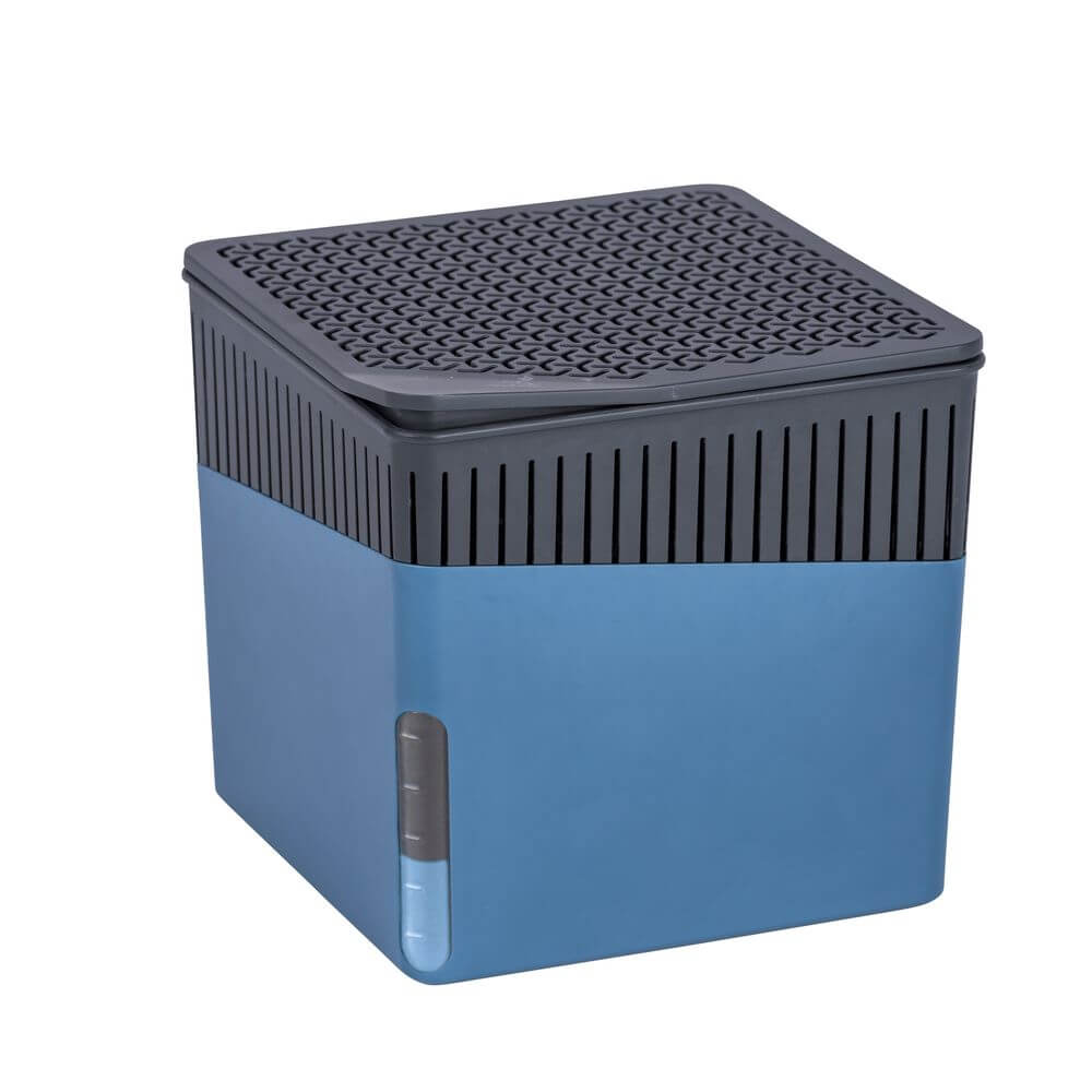 500g Blue Refillable Dehumidifier Cube - Moisture Absorber for Closets, Bathrooms & Basements | Reusable & Eco-Friendly