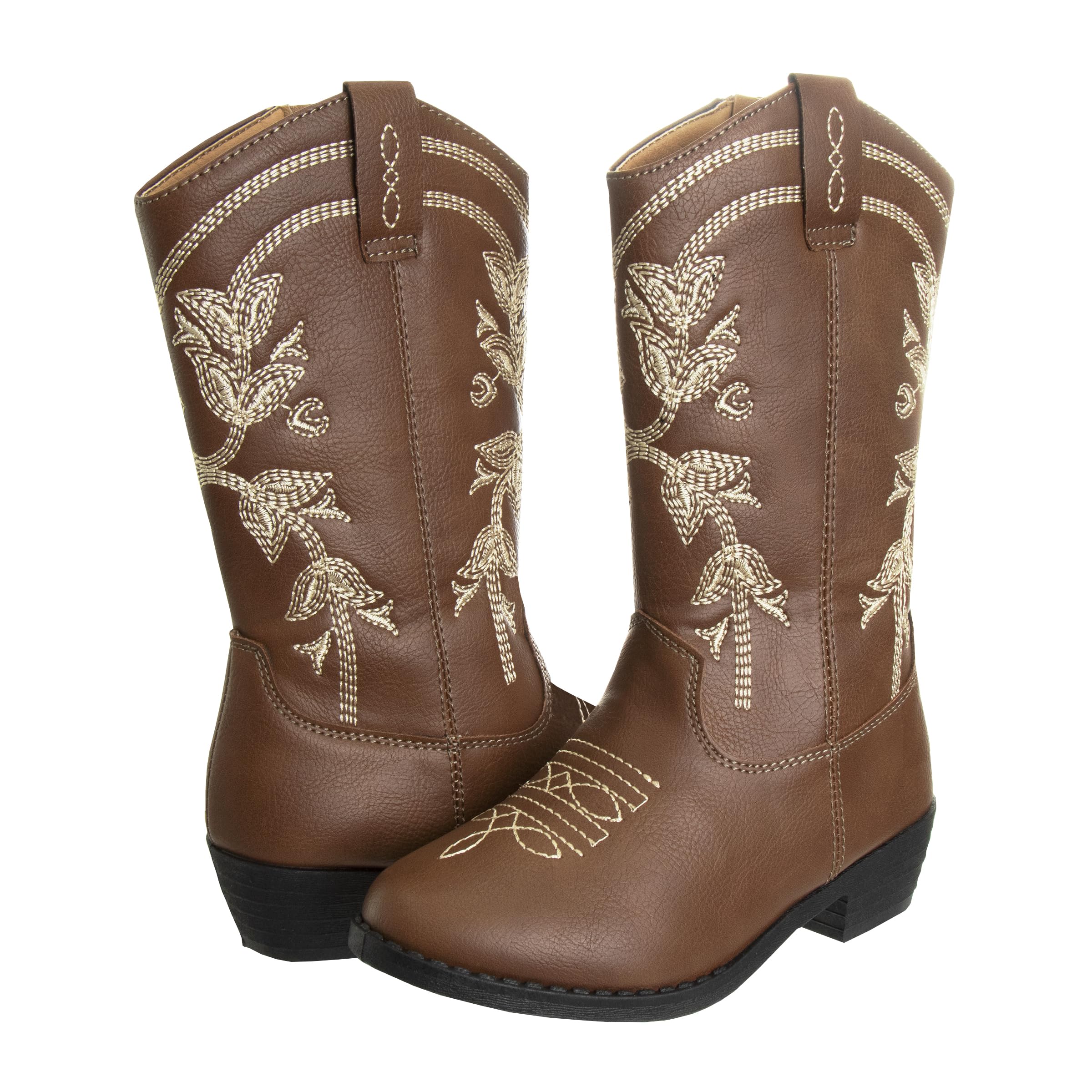 **Girls' Western Cowboy Boots for Toddlers - Soft Leather Cowgirl Boots for Kids | Best Christmas & Birthday Gifts | Perfect for Halloween Costumes, Rodeo Events, School Playdates & Ranch Visits | Country Dance Party Outfits & Outdoor Play**