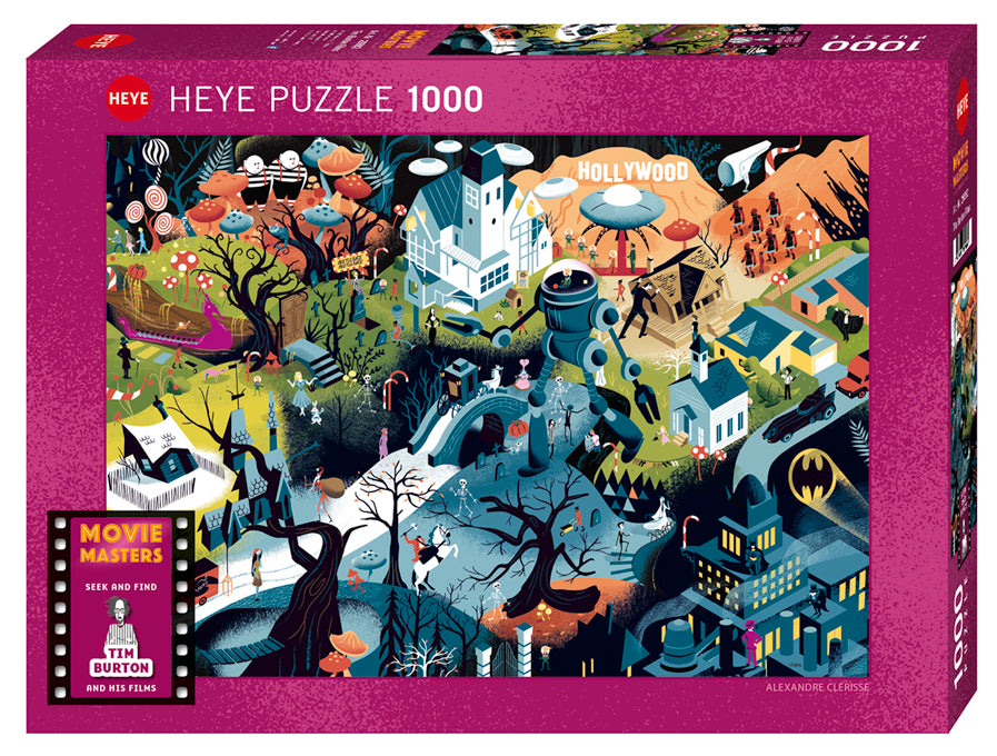 Heye 1000 Piece Jigsaw Puzzle - Movie Masters Tim Burton Collection - Perfect for Family Game Night & Home Decor