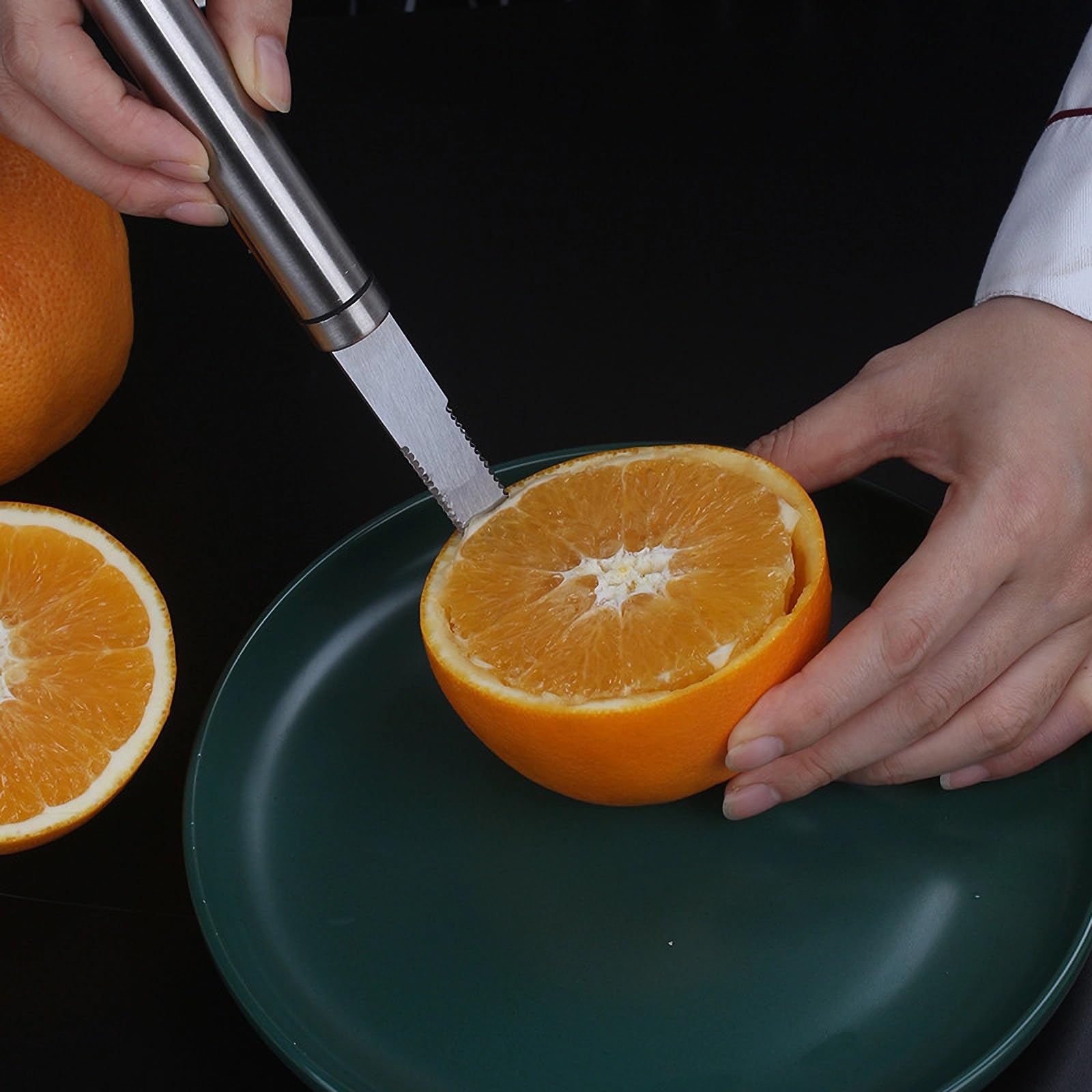 Premium Stainless Steel Grapefruit Knife - Curved Serrated Blade for Kitchen, Fruit Cutting & Bread Slicing - Professional Chef Carving Tool for Citrus Fruits, Melons & Baked Goods - Ideal for Home Cooks & Professional Kitchens