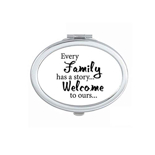 DIYthinker Personalized Family Quote Mirror - Double-Sided Portable Folding Makeup & Glasses Mirror - Perfect for Home Decor, Vanity, Travel & Gifts