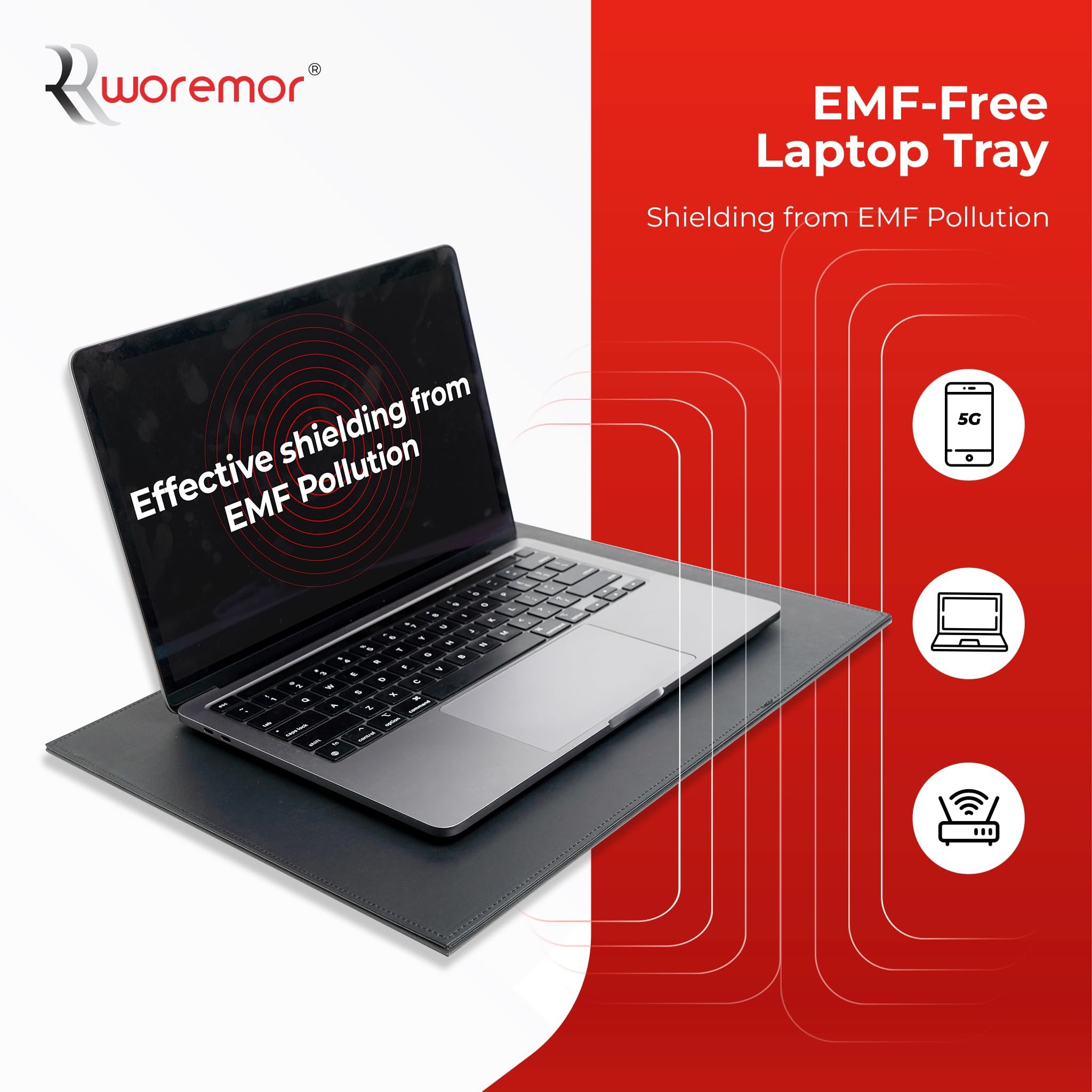 EMF Radiation Blocking Lap Desk for Laptop, iPad & Tablet - Portable Computer Shield with Heat Protection - Ideal for Home Office, Bed & Couch Use