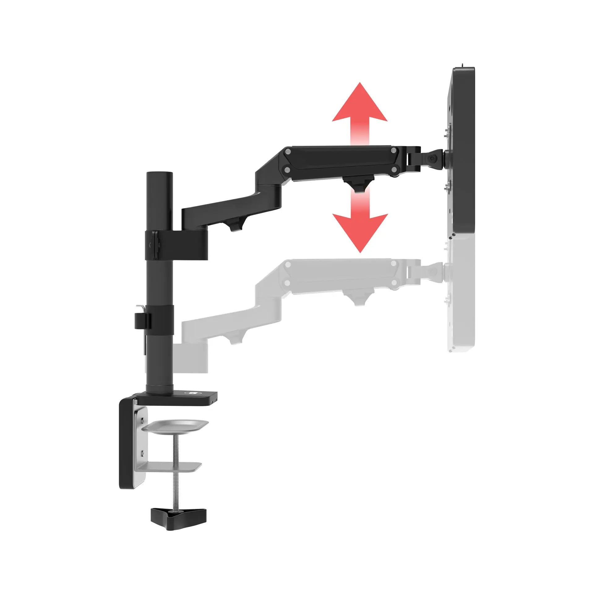 Adjustable Articulating Desk Clamp Mount with Secure Enclosure - Perfect for Monitors, Laptops, and Tablets in Home Office & Gaming Setups