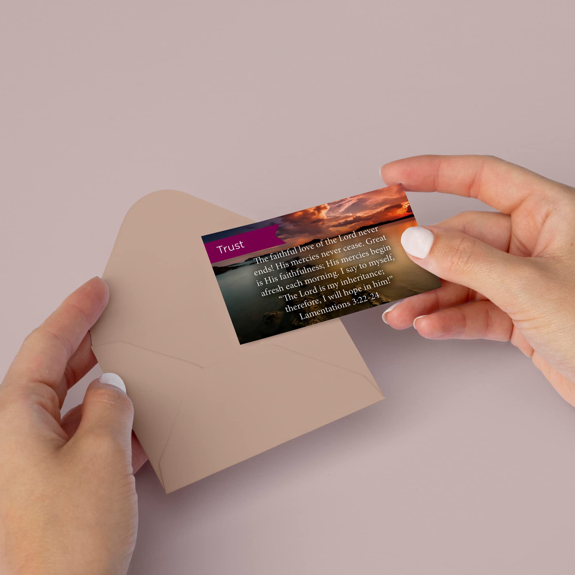 Trust Scripture Cards - Lamentations 3:22-24, Pack of 25 Bible Verse Cards for Devotion & Study | Christian Encouragement Gifts