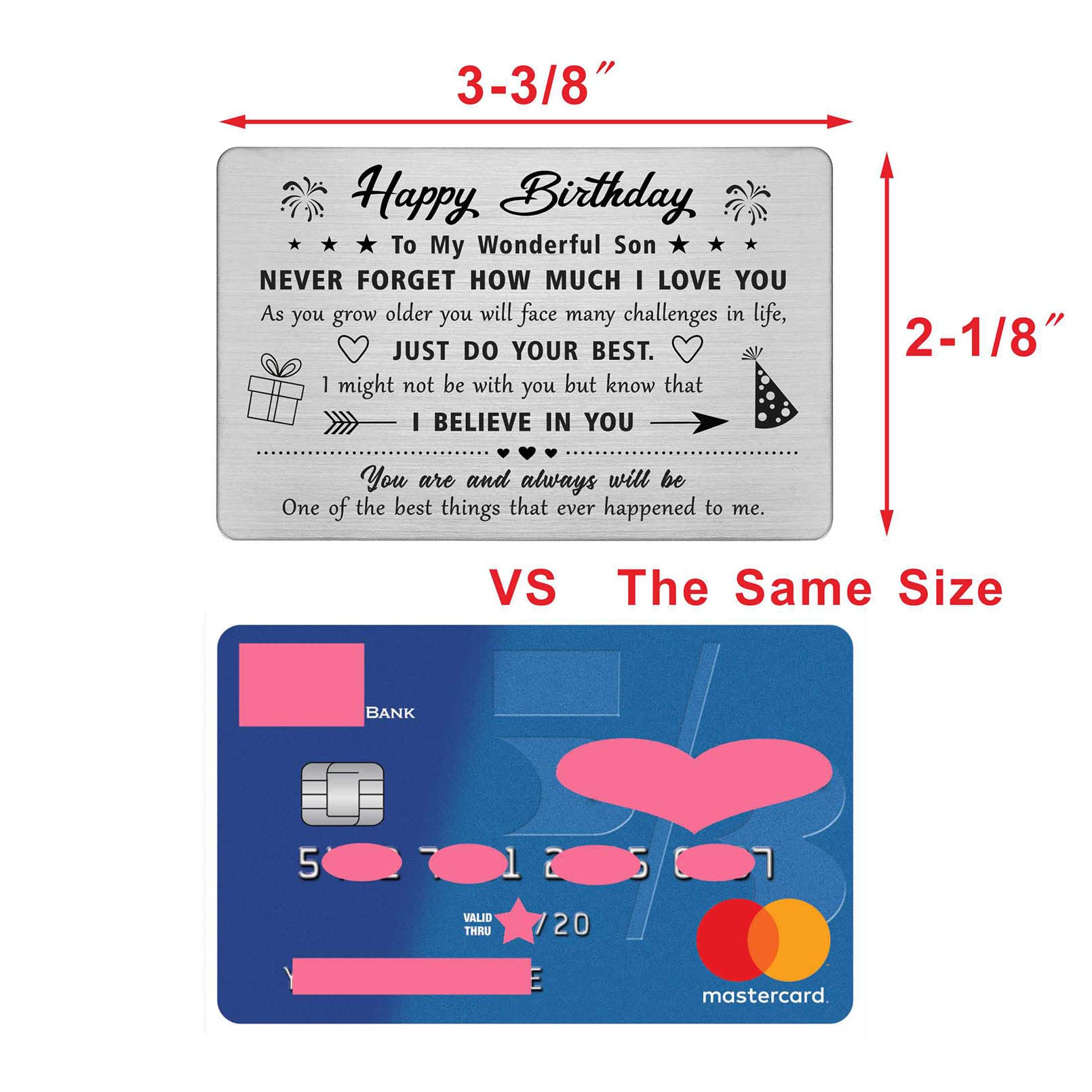 Personalized Engraved Metal Wallet Card - Unique Son Birthday Gift for Men | Perfect for Father's Day, Graduation & Special Occasions