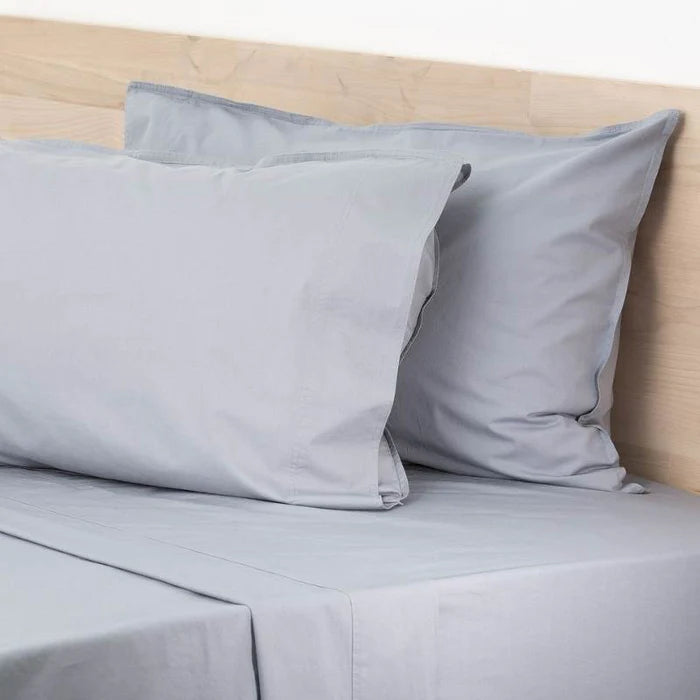 Renee Taylor Helena 300tc Vintage Stone Washed Sheet Set - Premium Cotton Bedding in Dusty Blue | Soft Luxury Sheets for Master Bedroom & Guest Room