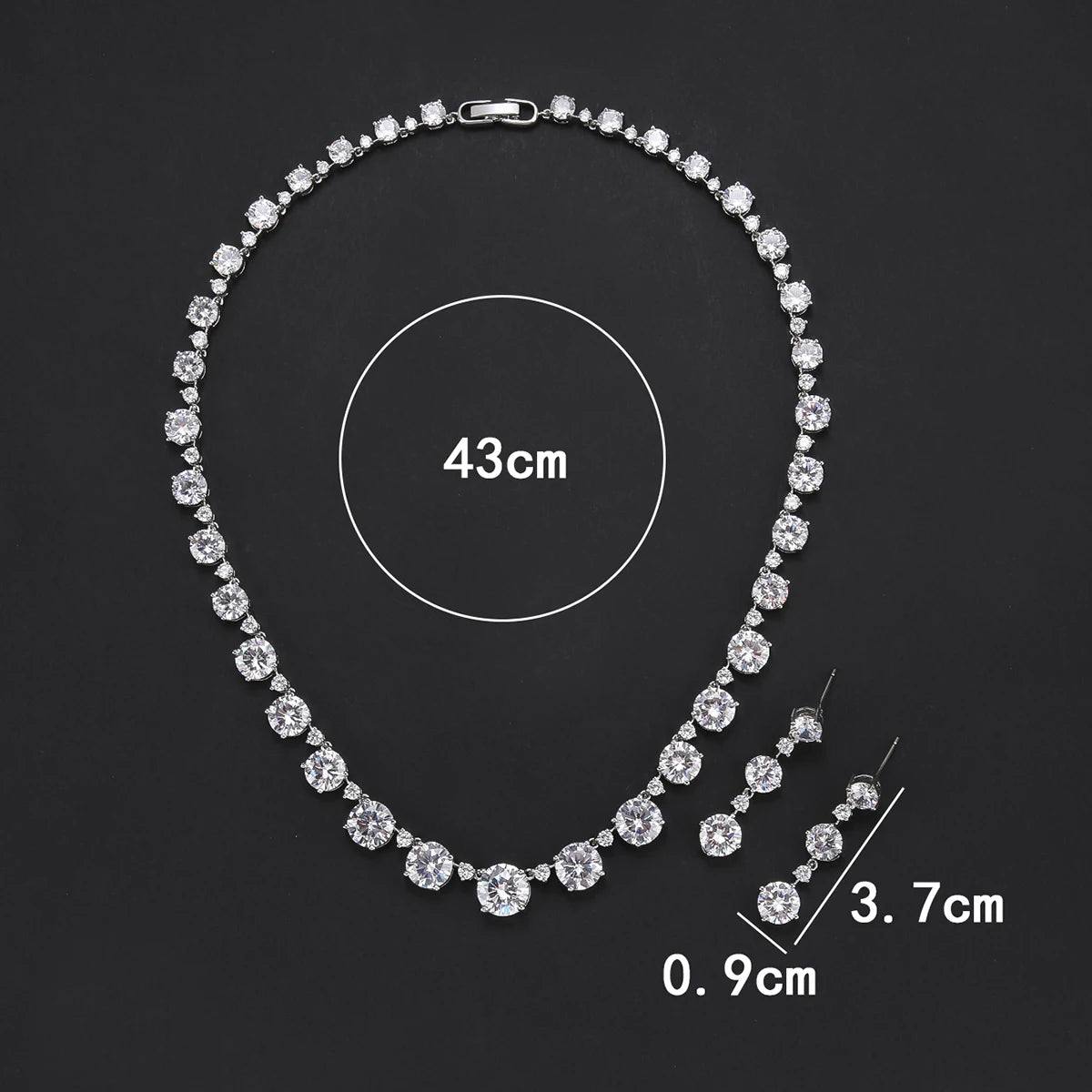 Sparkling Cubic Zirconia Bridal Jewelry Set - Elegant Wedding Necklace & Earrings for Bride, Bridesmaid, and Formal Occasions