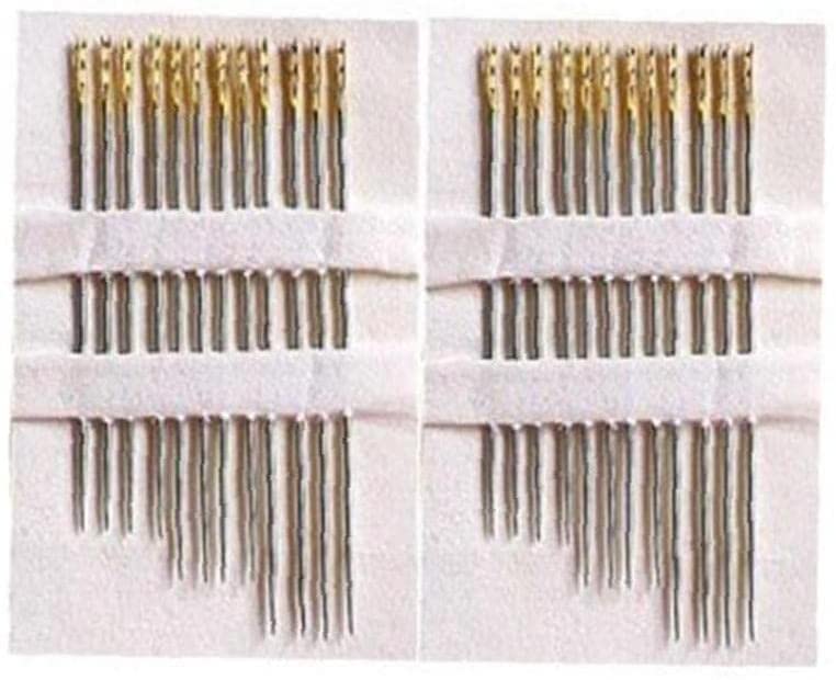 24-Piece Self-Threading Sewing Needles Kit - Easy Threading Embroidery Needles for Handmade Crafts | Perfect for Quilting, Cross Stitch & Fabric Repair