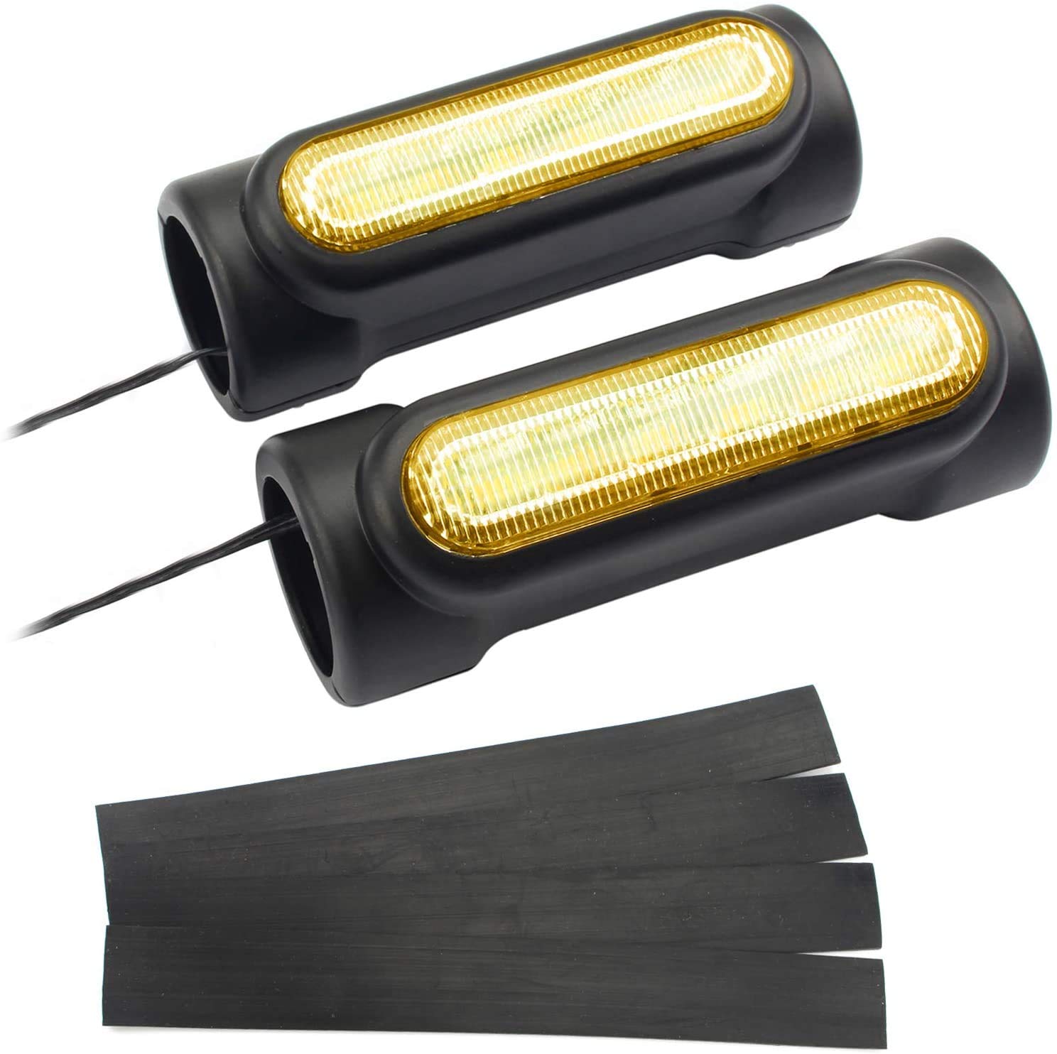 Eagle Lights Black Motorcycle Highway Bar Light Switchback Driving Lights DRL Turn Signal - White Amber LED for Harley Davidson Touring Bikes Crash Bars | Perfect for Night Riding & Enhanced Safety on Highways
