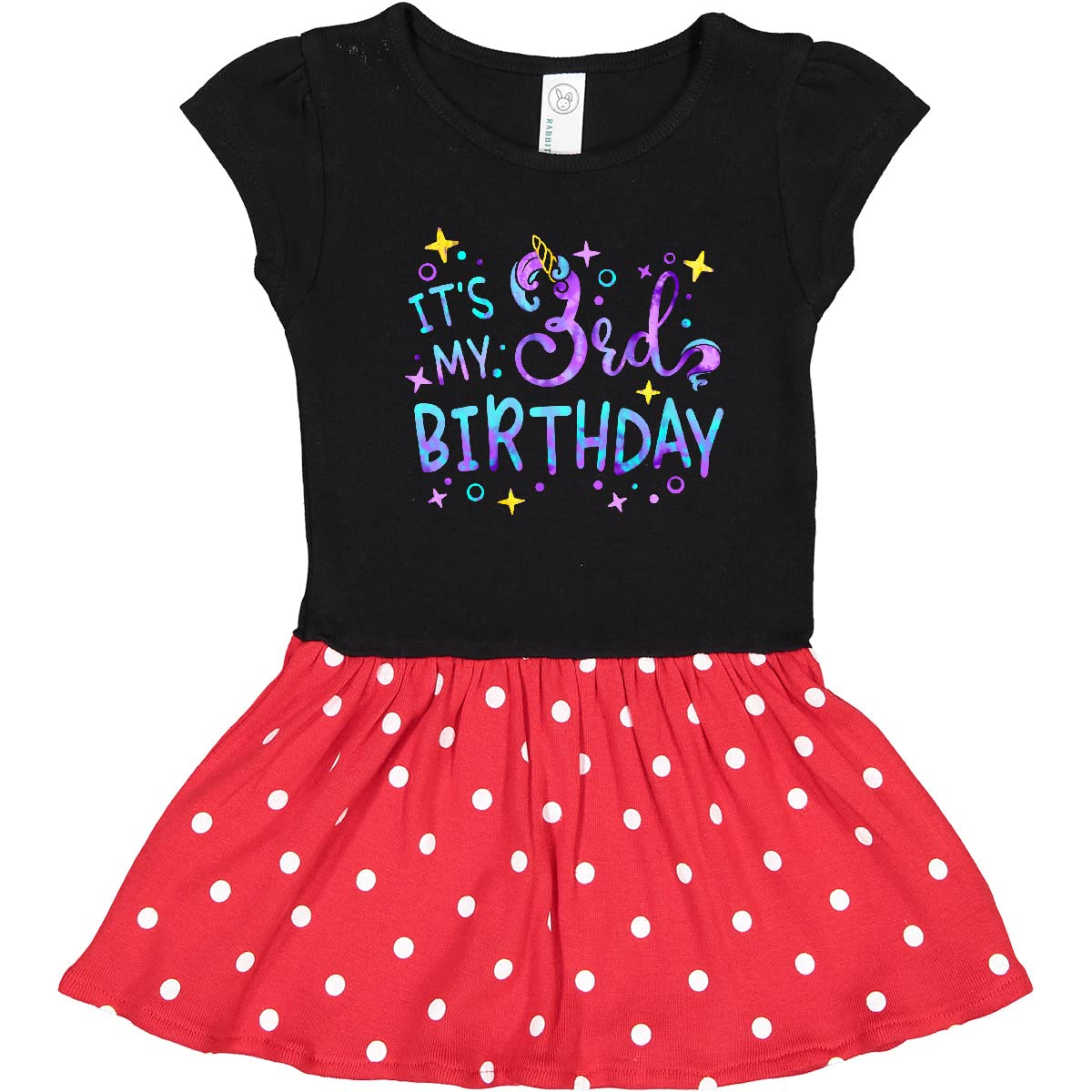 Inktastic It's My 3rd Birthday Unicorn Print Toddler Dress - Cute Outfit for Girls Birthday Party & Special Occasions