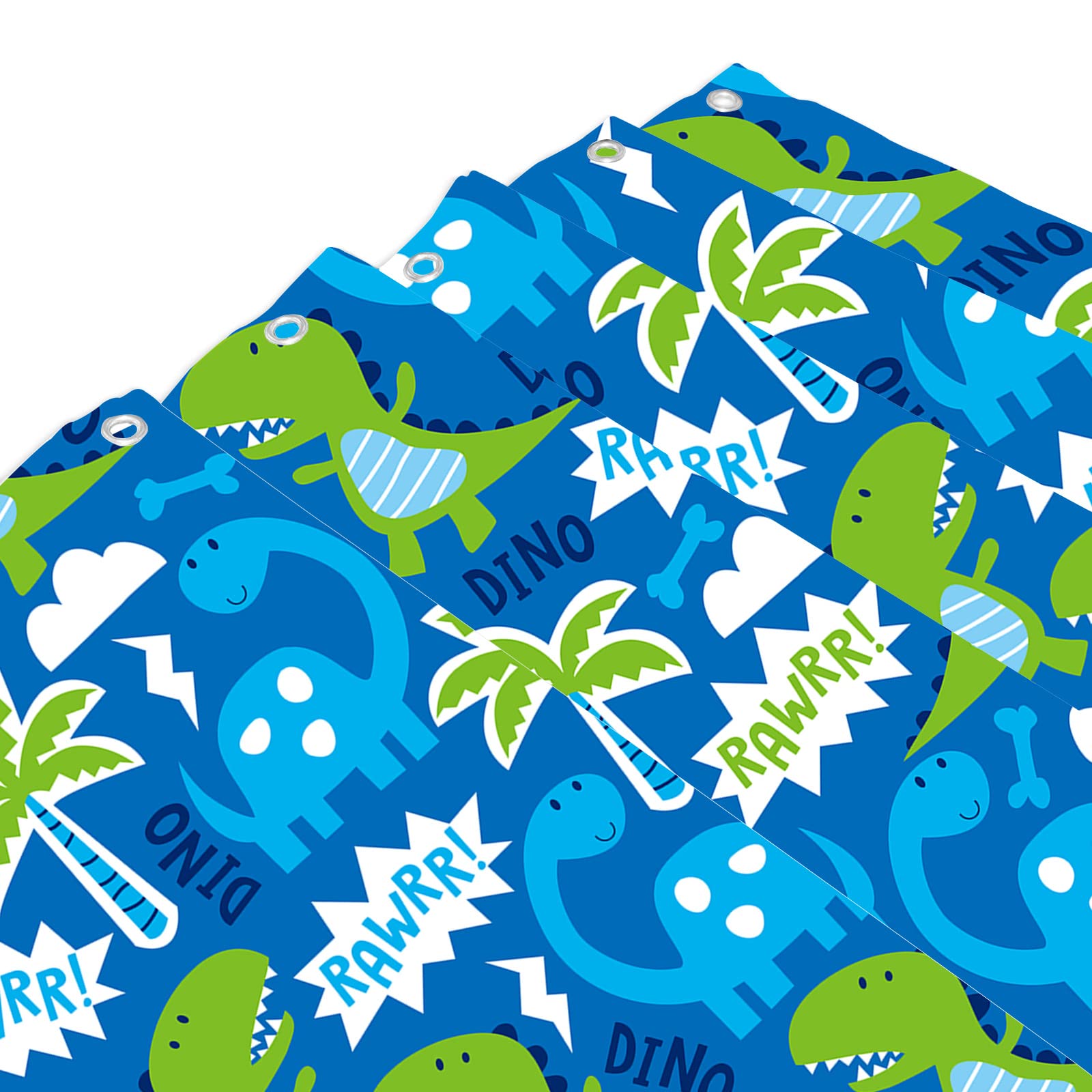 Dinosaur Shower Curtain for Kids - Waterproof Polyester Bathroom Decor with 12 Hooks, 72x72 Inch Jurassic Theme Cute Cartoon Design - Perfect for Children's Bathroom, Nursery, or Dinosaur-Themed Birthday Party Decorations