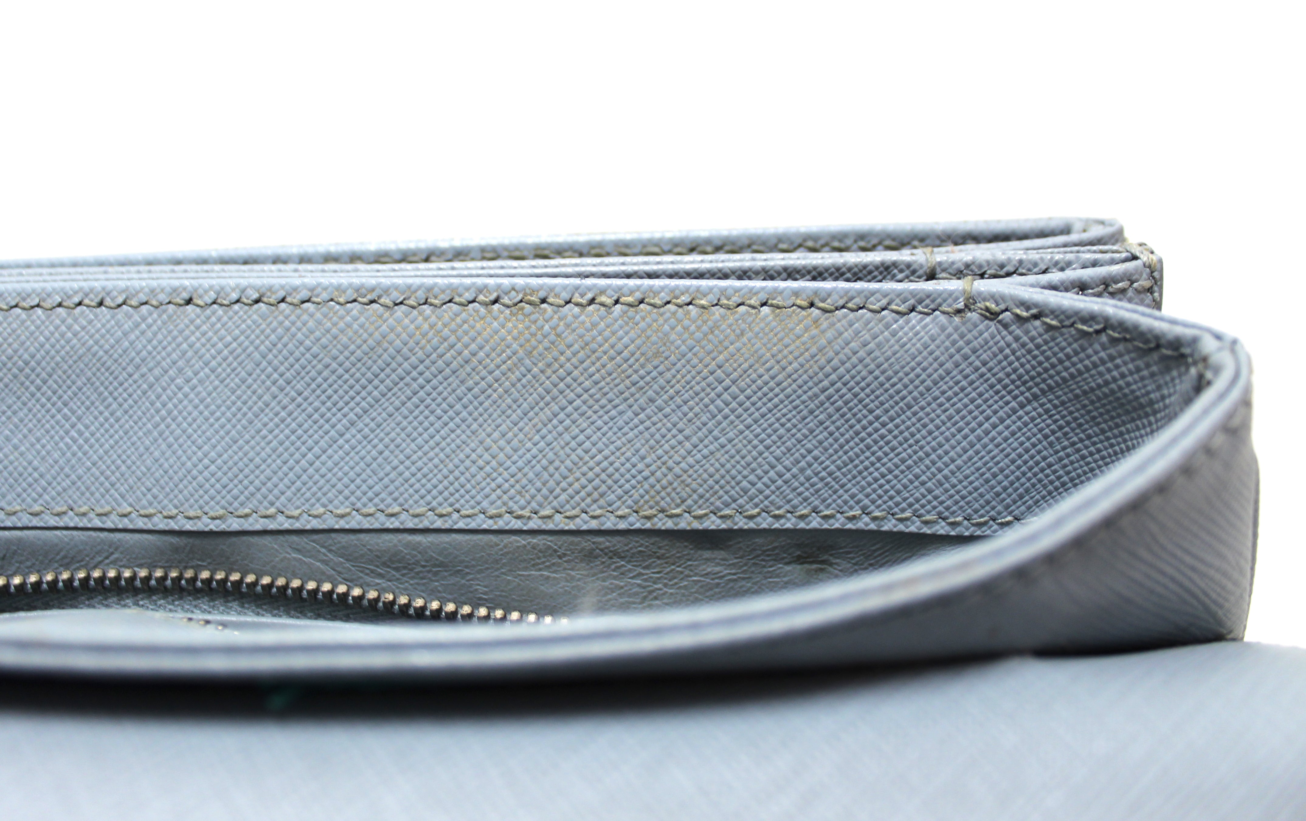 Authentic Prada Powder Blue Saffiano Leather Mini Crossbody Bag with Chain Strap | Luxury Designer Handbag for Women | Perfect for Parties, Date Nights & Special Occasions