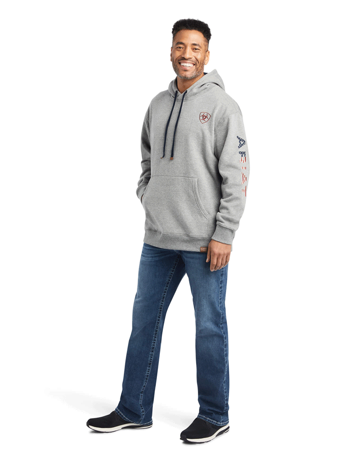 Ariat Men's Graphic Chimayo Hoodie - Heather Gray Pullover for Casual Wear & Outdoor Activities