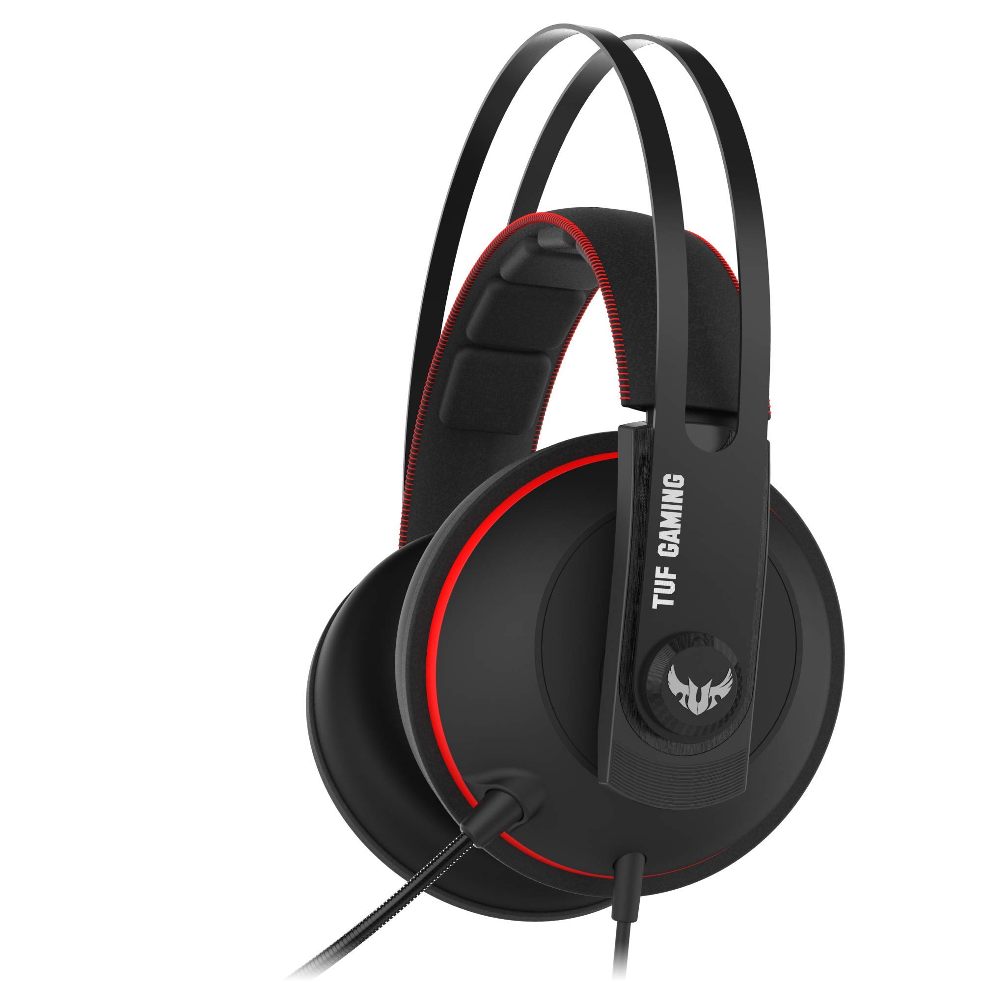 ASUS TUF Gaming H7 Wired Gaming Headset for PC & PS4 - 7.1 Virtual Surround Sound, Comfortable Eyewear-Friendly Ear Cushions - Red | Perfect for FPS, RPG & Online Multiplayer Gaming Sessions