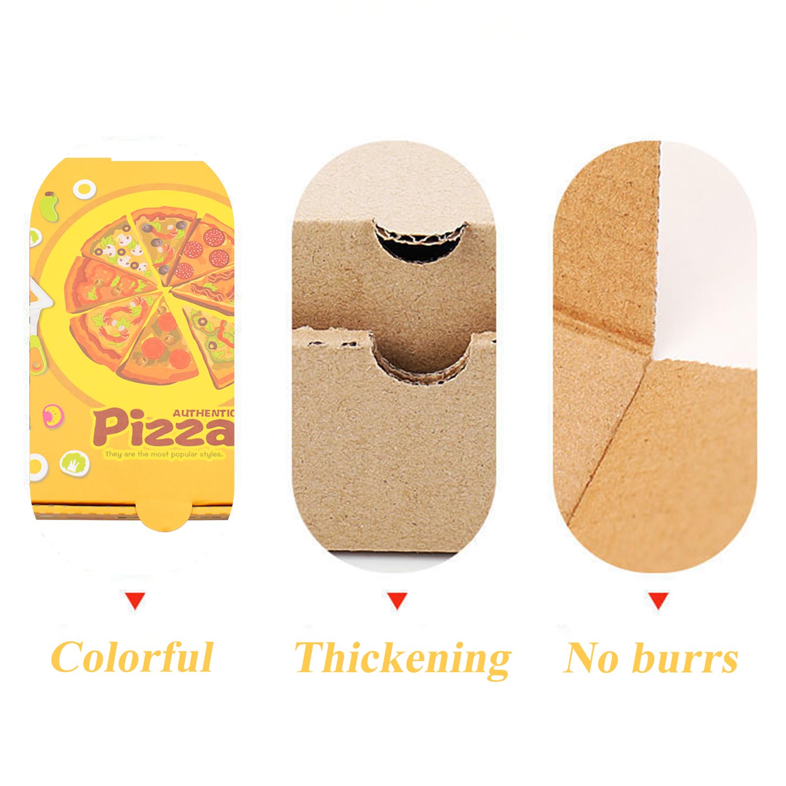 12 PCS 9x9 Inch Kraft Corrugated Pizza Boxes - Eco-Friendly Yellow Printed Cardboard Takeout Containers for Pizza, Cookies & Food Storage | Perfect for Restaurants, Catering & Home Baking