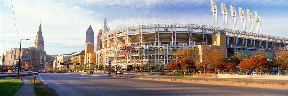 Peel & Stick Wall Mural - Jacobs Field Baseball Stadium Low Angle View (36x12 inches) - Perfect for Home Decor, Office, Kids Room & DIY Projects