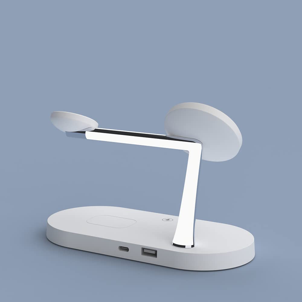 3-in-1 Magnetic Wireless Charging Station for iPhone 16/15/14/13/12 Series, AirPods & Apple Watch - Fast MagSafe Charger Stand with Wall Adapter Included | Perfect for Home, Office & Travel Charging Needs
